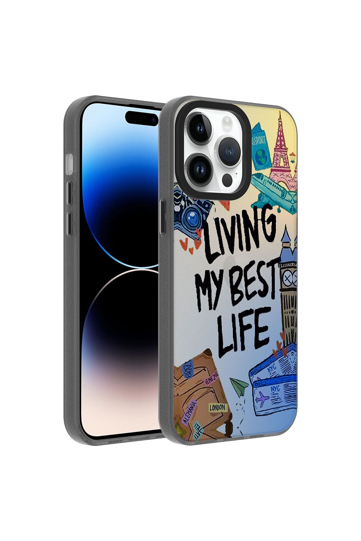 iPhone 14 Pro Uyumlu Desenli Zore Dragon Sert Kılıf-Kelimeler