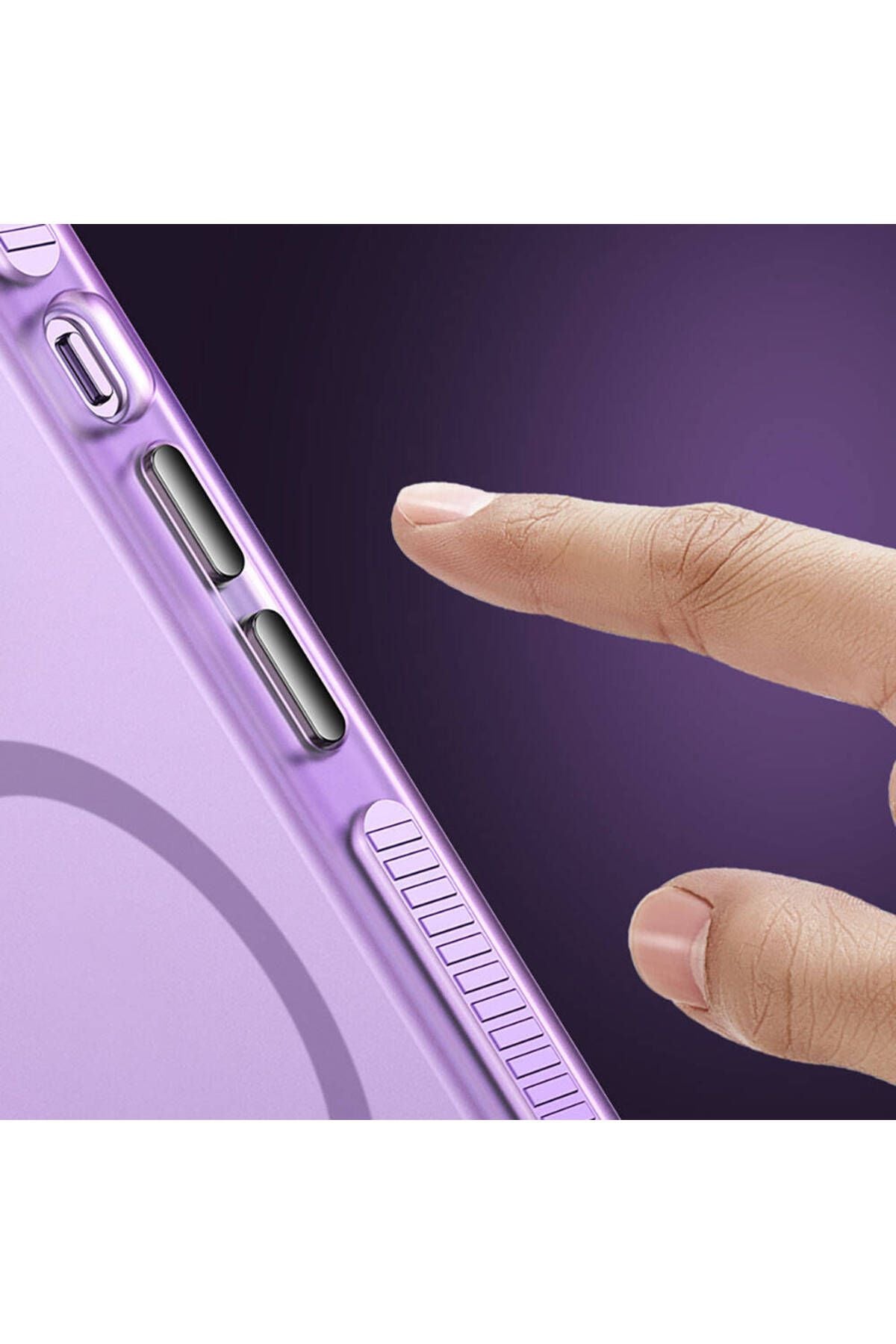 iPhone 15 Pro Kılıf Airbagli Magsafe Wireless Şarj Özellikli Lens Koruyuculu Zore Klaptika Kapak - S