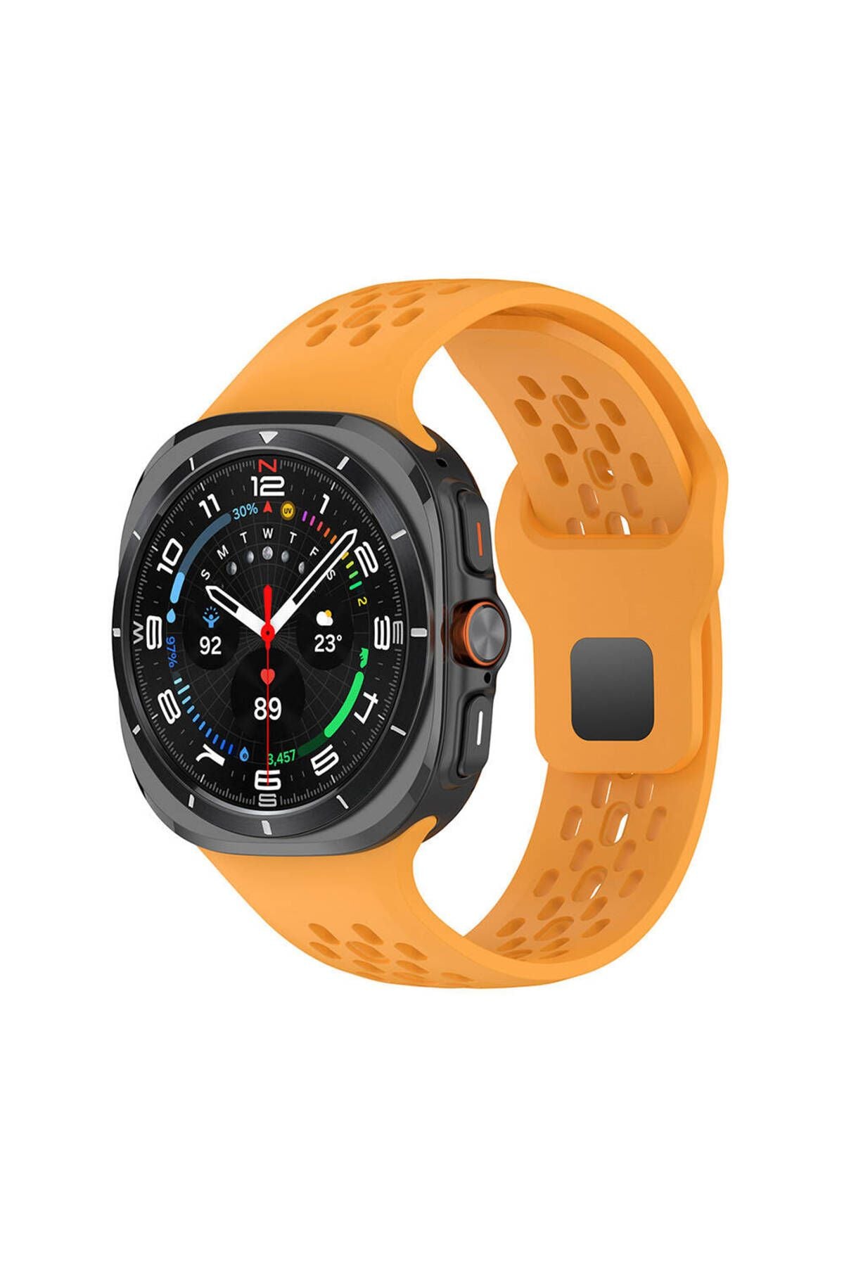 Galaxy Watch Ultra 47mm Zore KRD-119 Delikli Tasarım Silikon Kordon-Derin Yeşil