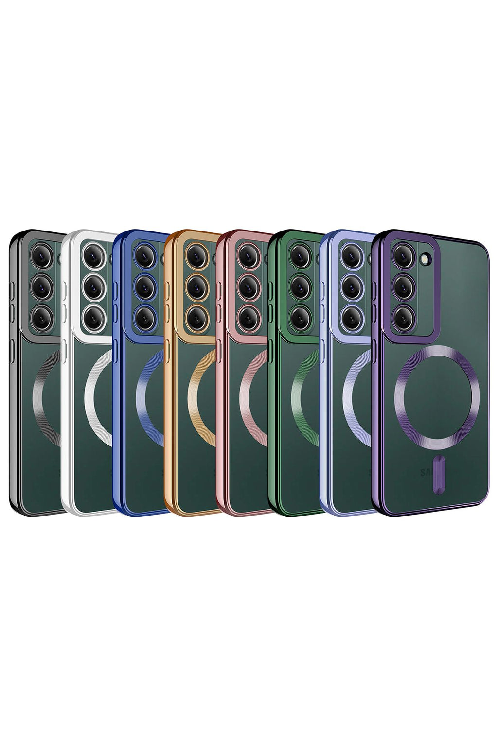 Galaxy S23 Plus Uyumlu Magsafe Wireless Şarj Özellikli BRT Setro Silikon-Rose Gold