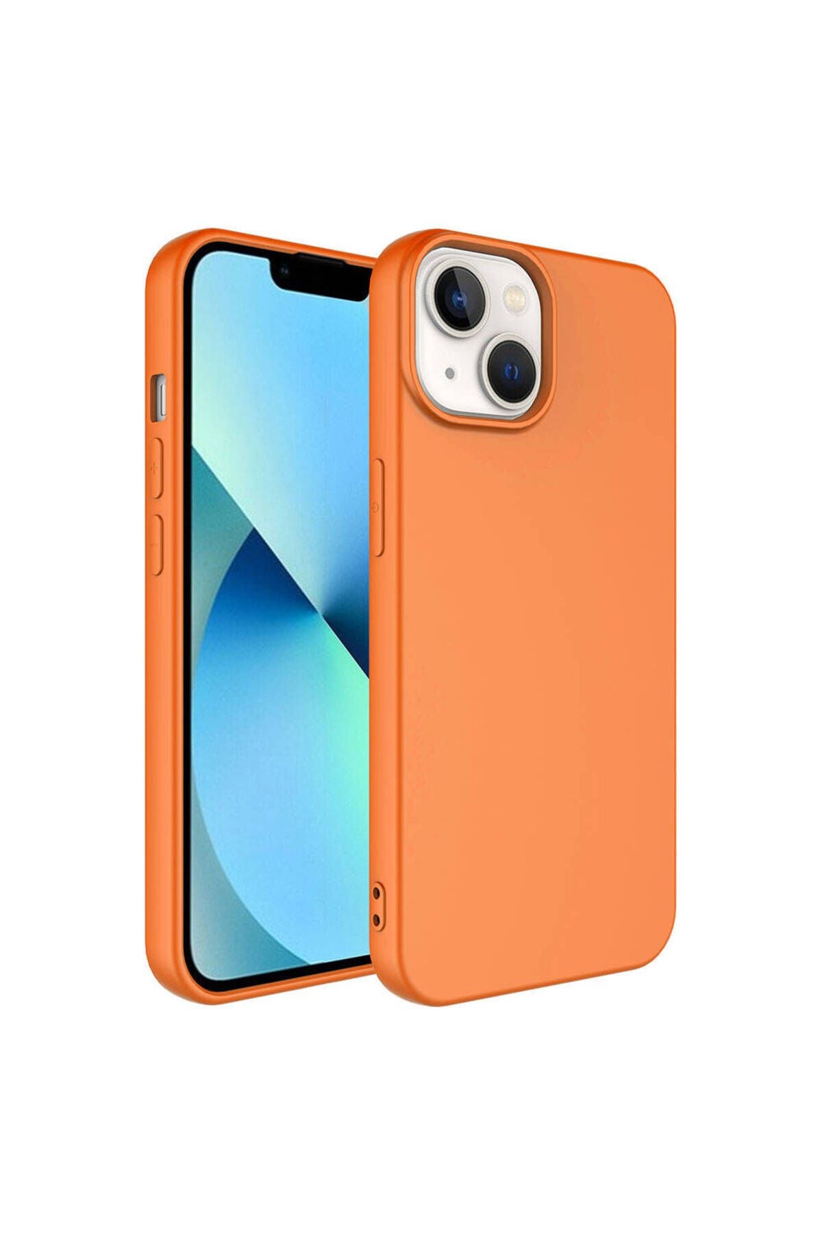 iPhone 14 Uyumlu Zore Kamera Korumalı Mara Lansman Kılıf-Turuncu