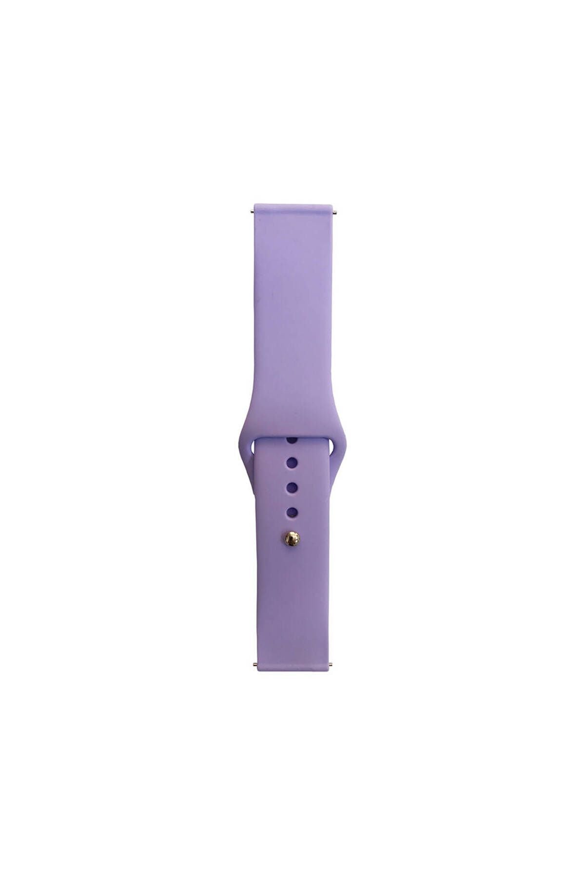Galaxy Watch Active 2 44mm Band Serisi 20mm Klasik Kordon Silikon Strap Kayış-Lila