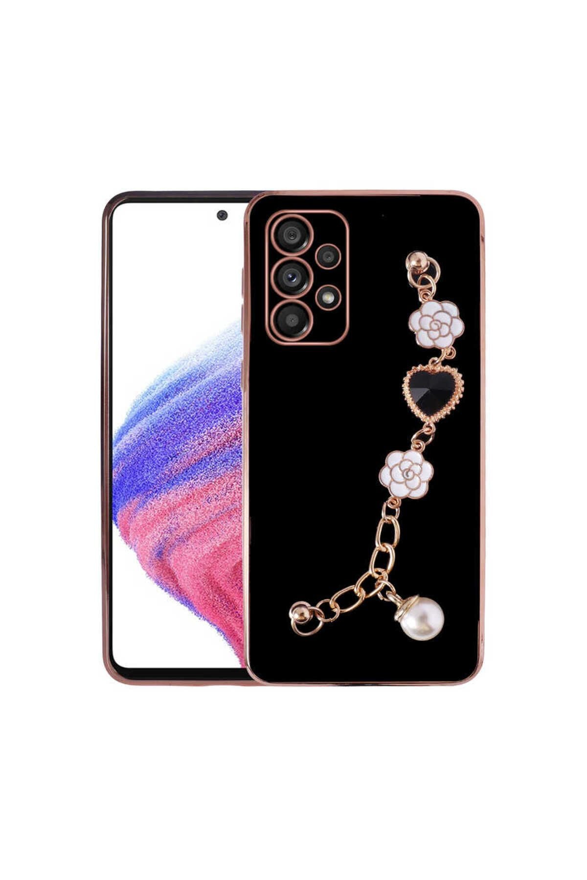 Galaxy A53 5G Kılıf El Tutamaçlı Kamera Korumalı Zore Taka Silikon Kapak - Siyah