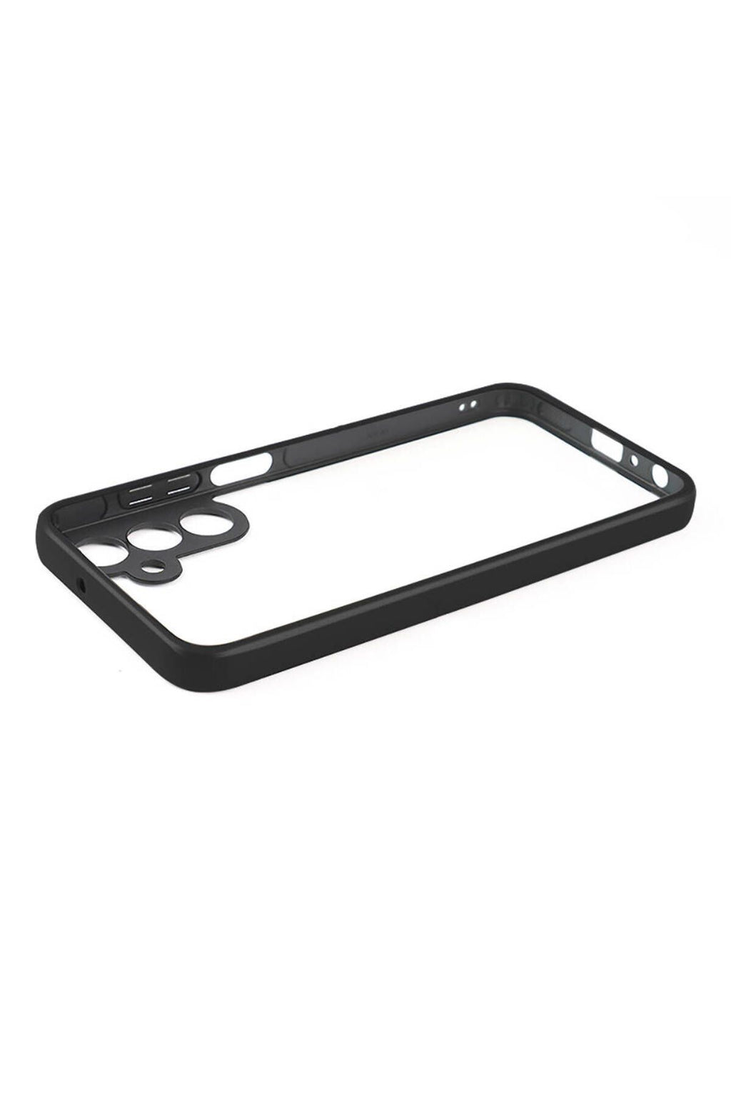 Galaxy A15 Kılıf Kamera Korumalı Şeffaf Arka Yüzey Zore New Roll Kapak - Siyah