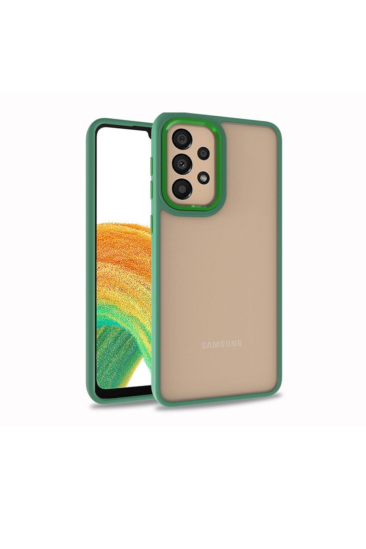 Galaxy A33 5G Kılıf Zore Flora Kapak - Yeşil