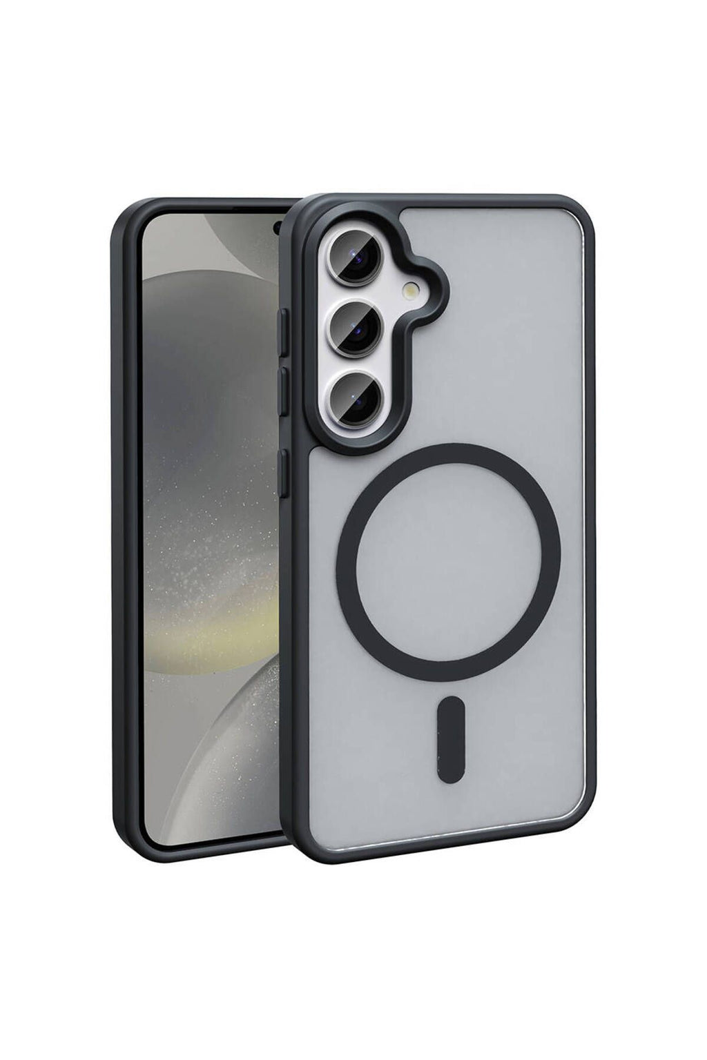 Galaxy S23 FE Kılıf Magsafe Şarj Özellikli Mat Arka Yüzey Zore Sio Kapak-Gri