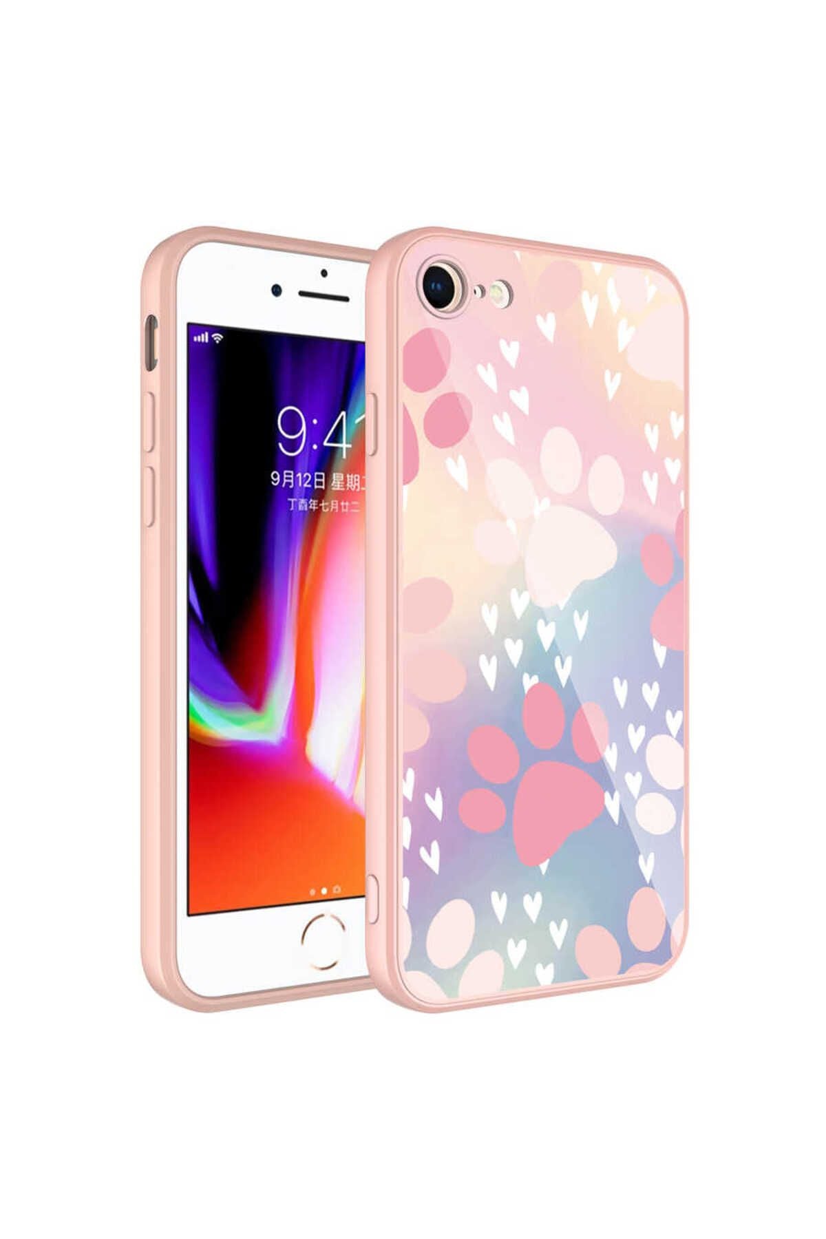 iPhone SE 2022 Uyumlu Kamera Korumalı Desenli Sert Silikon Zore Epoksi Kılıf-NO4