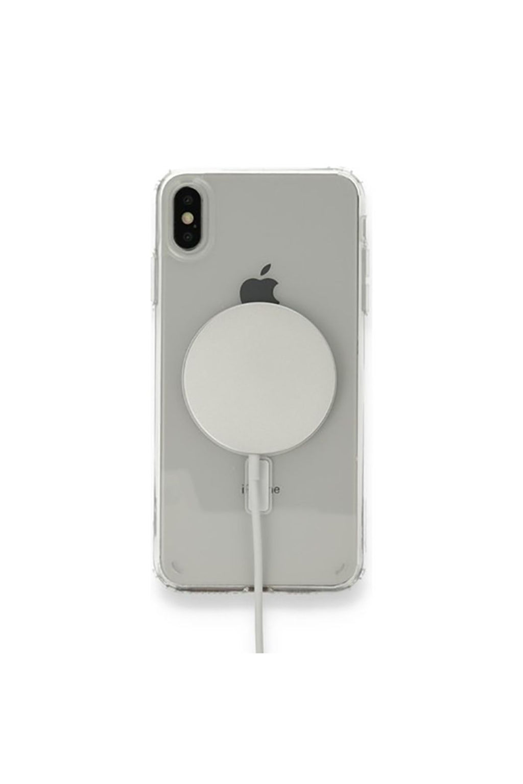 iPhone XS Max 6.5 Kılıf Magsafe Şarj Özellikli Şeffaf Sert PC Zore Embos Kapak - Renksiz