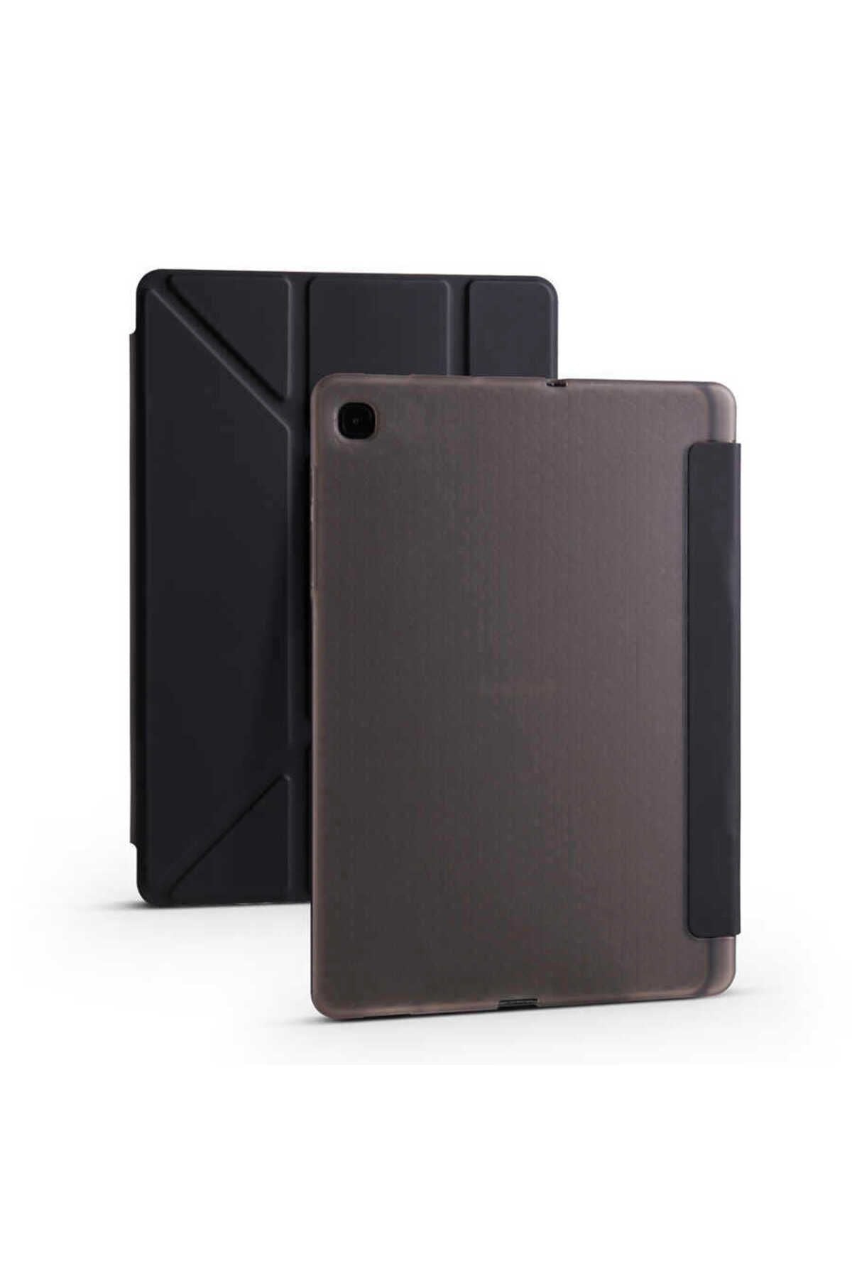 Galaxy Tab S6 Lite P610 Kılıf  Uyumlu Zore Tri Folding Kalem Bölmeli Standlı Kılıf-Açık Yeşil