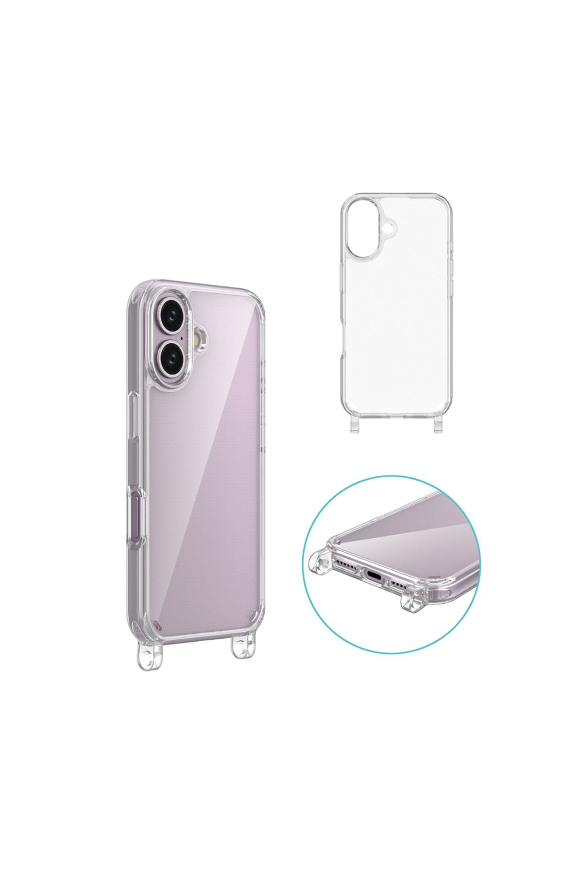 iPhone 16 Uyumlu Kılıf Zore X-Rop Kapak-Şeffaf