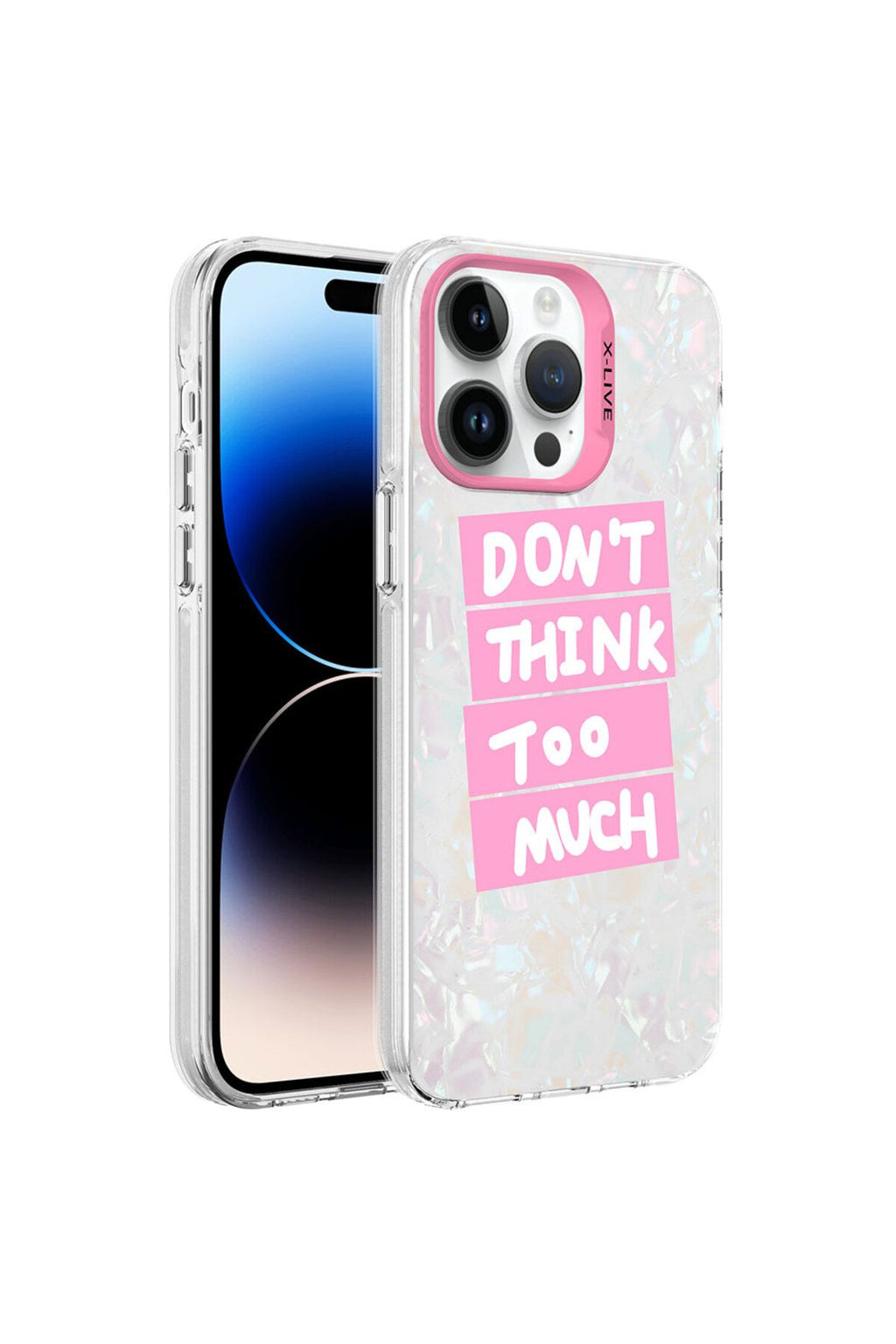 iPhone 14 Pro Uyumlu Mermer Desenli Zore Marbello Kılıf-Pembe