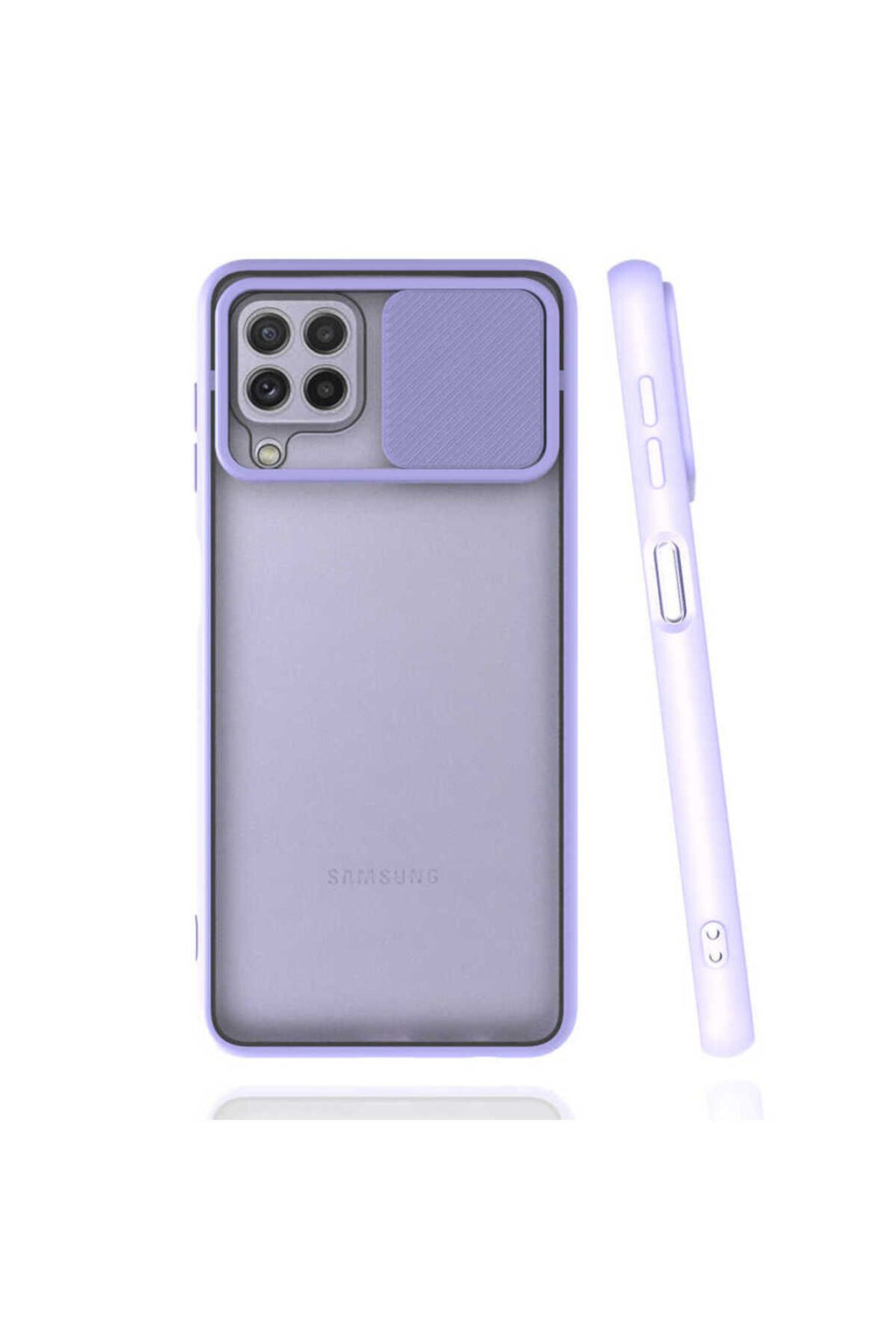 Galaxy A22 4G Kılıf Zore Lensi Kapak - Lila