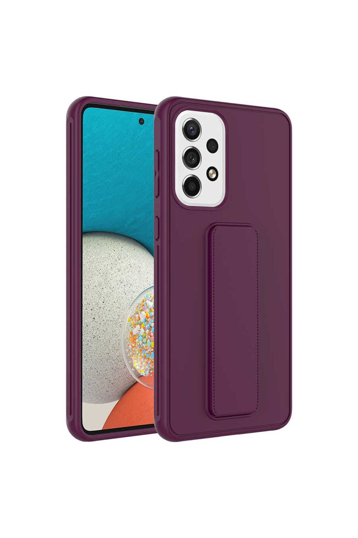 Galaxy A23 Kılıf Zore Qstand Kapak - Mürdüm