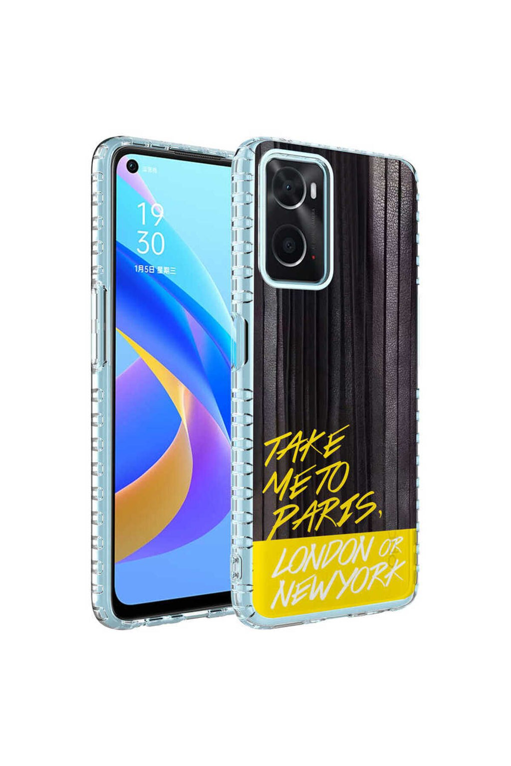 A96 4G Kılıf Airbag Kenarlı Renkli Desenli Silikon Zore Elegans Kapak - NO3