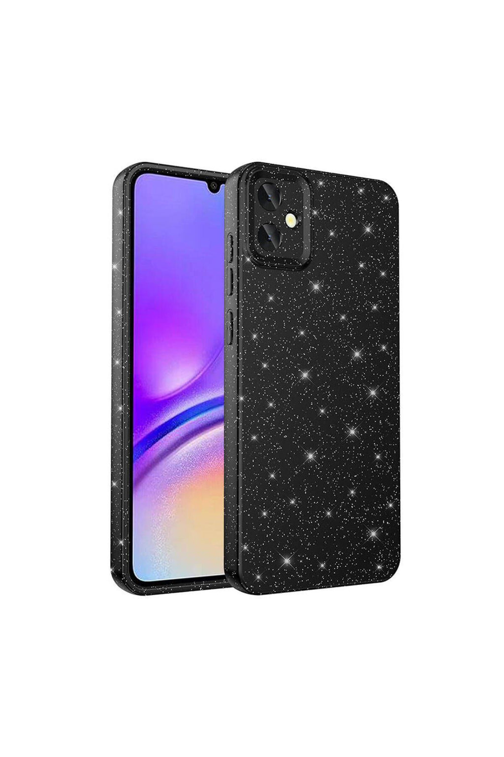 Galaxy A05 Kılıf Kamera Korumalı Simli Lüks Zore Koton Kapak - Gümüş