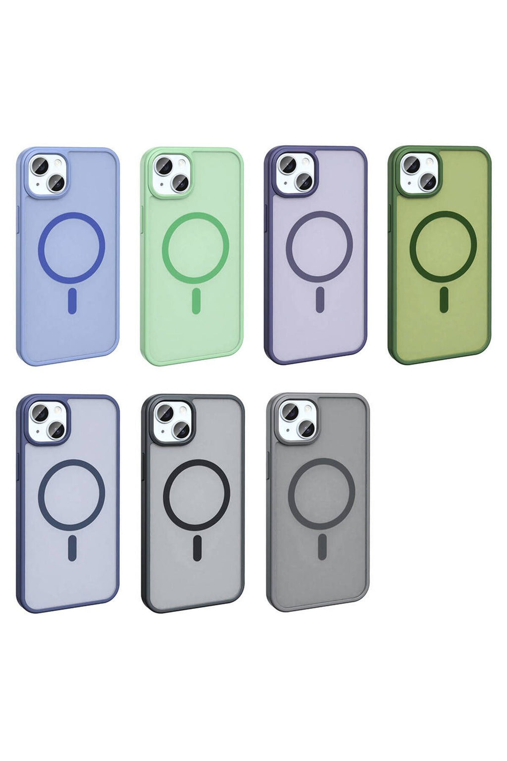 Apple iPhone 14 Kılıf Magsafe Şarj Özellikli Mat Arka Yüzey Zore Sio Kapak-Açık Yeşil