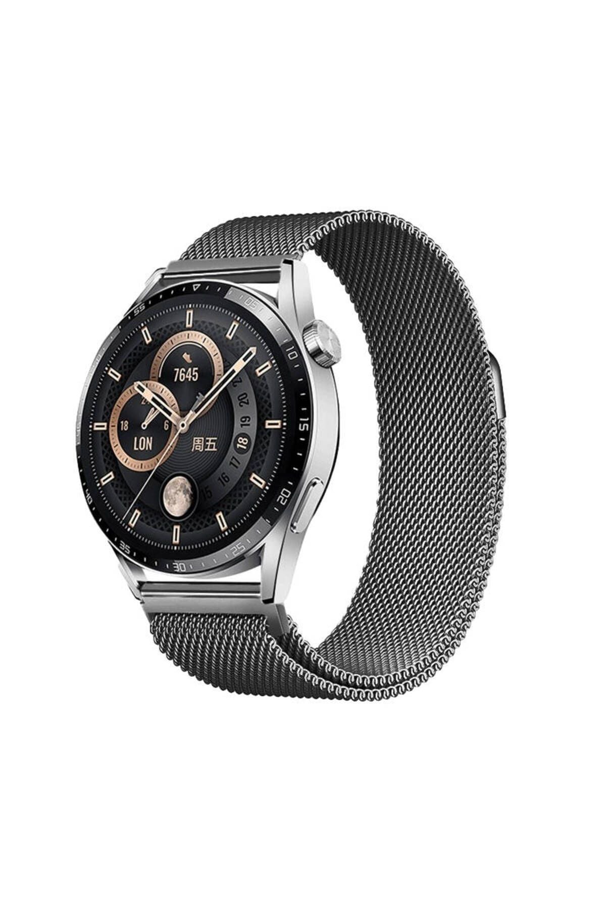 Galaxy Watch Active 2 44mm Zore Band-12 20mm Metal Hasır Kordon-Gri