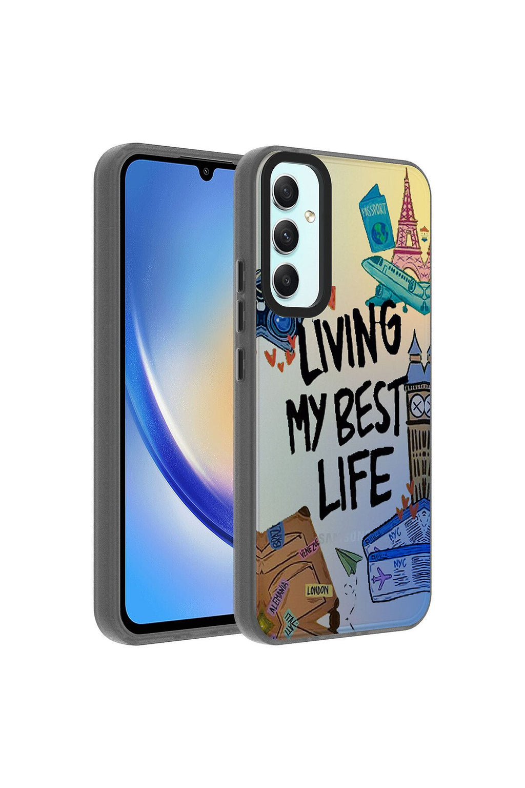 Galaxy A34 Kılıf Desenli Zore Dragon Sert Kapak - Seyahat