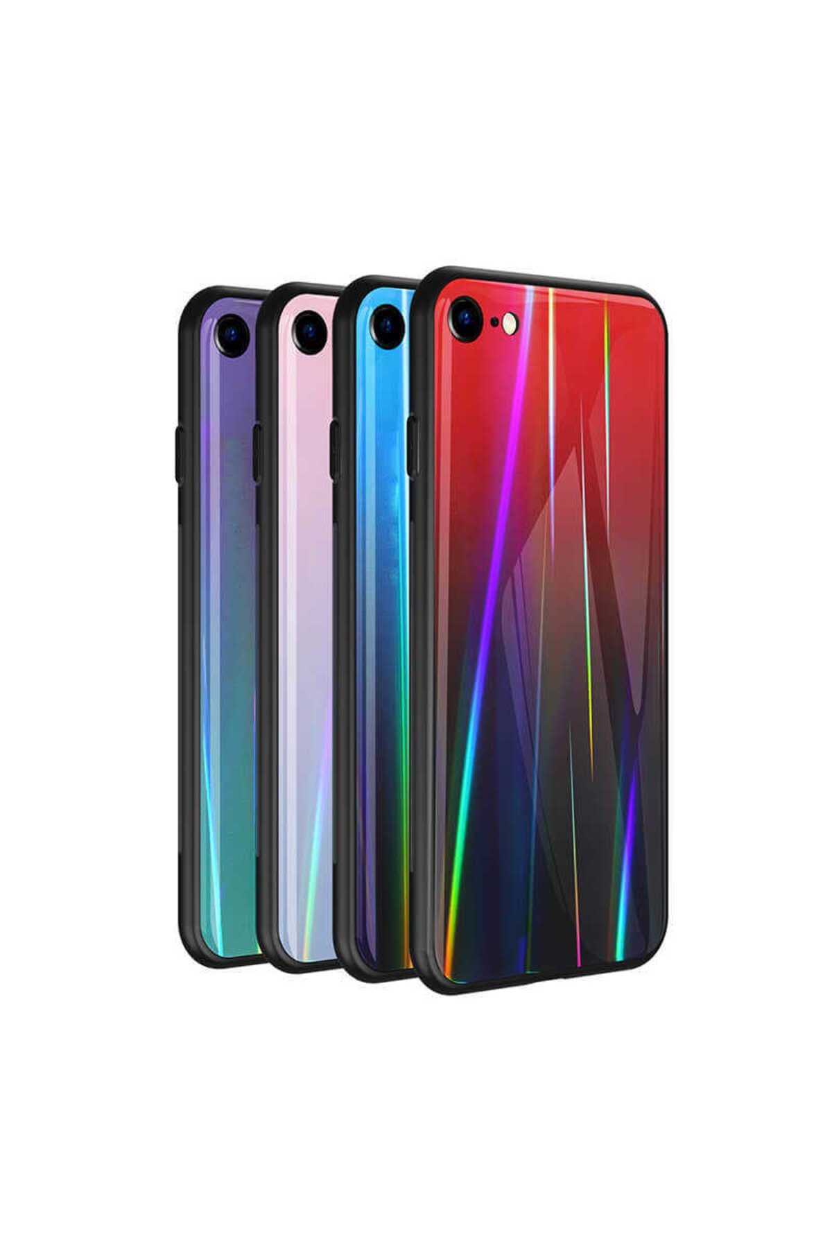 iPhone SE 2022 Uyumlu Zore Friz Cam Kılıf-Kırmızı