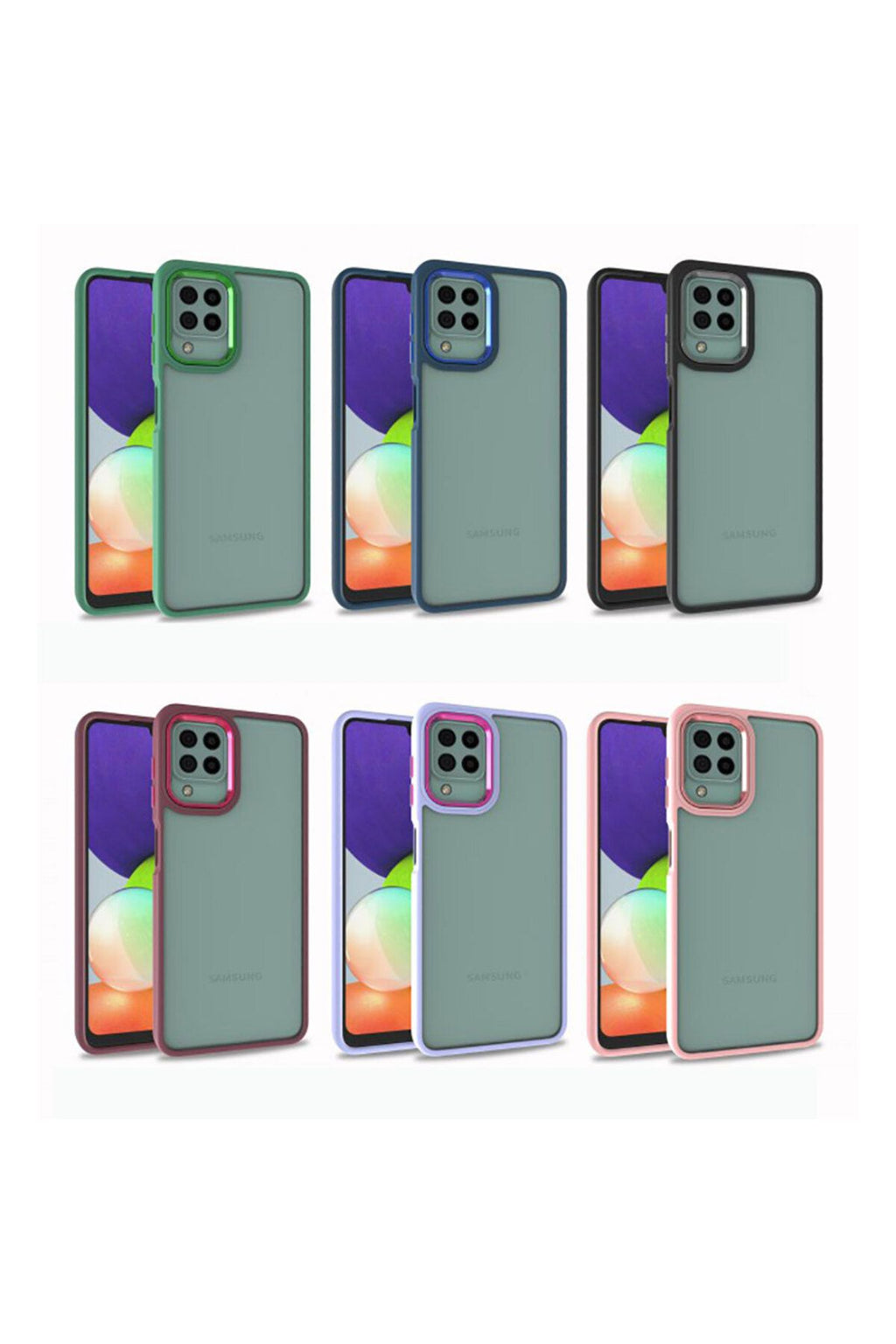 Galaxy A22 4G Kılıf Zore Flora Kapak - Yeşil