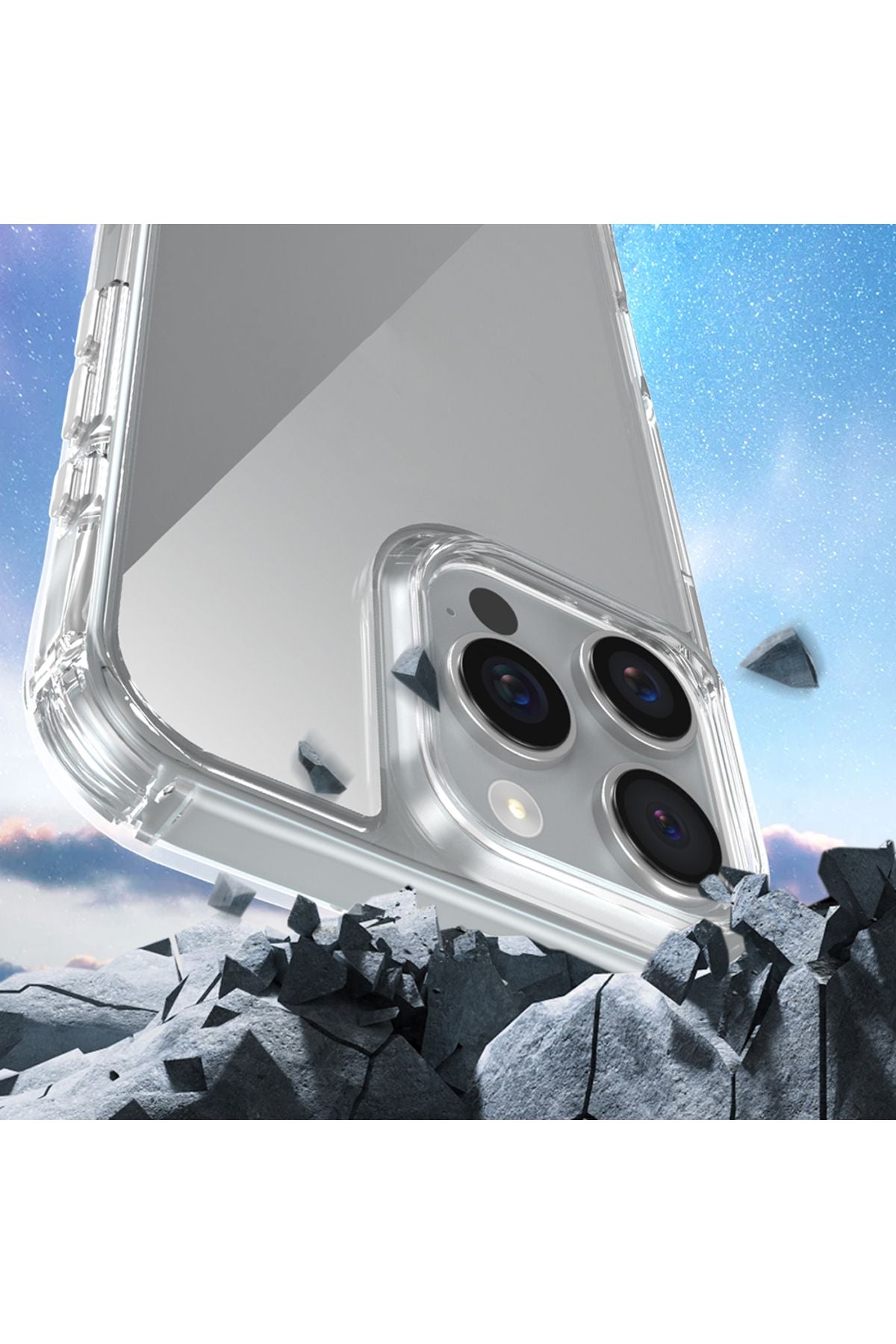 iPhone 16 Pro Max Kılıf Airbagli Takılabilir Askı Aparatlı Zore Snap Silikon Kapak - Şeffaf