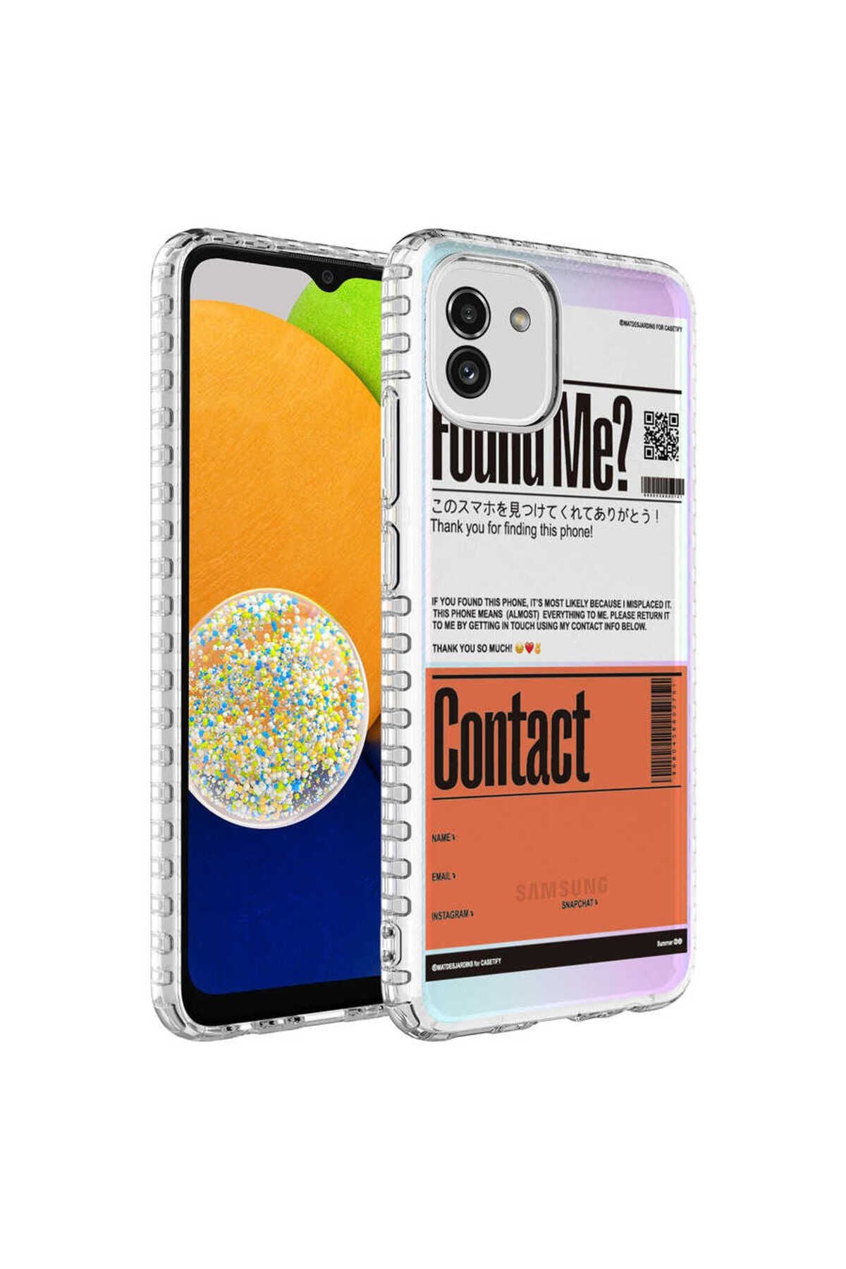 Galaxy A03 Kılıf Airbag Kenarlı Renkli Desenli Silikon Zore Elegans Kapak - NO8