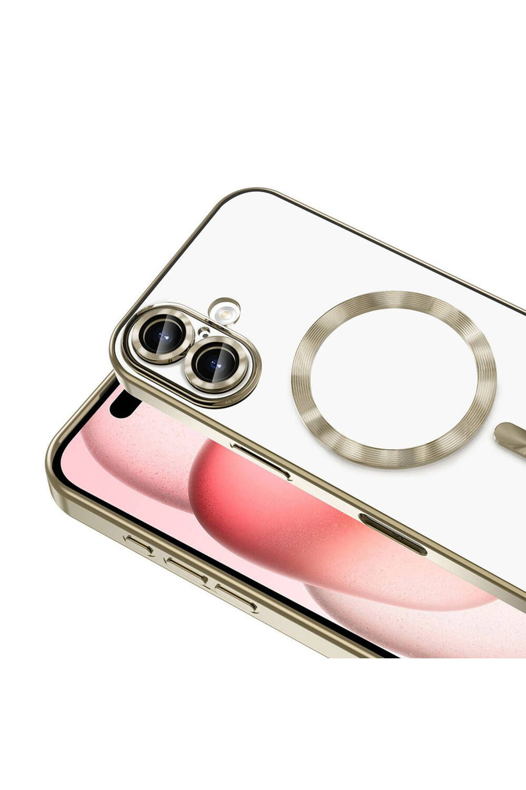 iPhone 16 Kılıf Kamera Korumalı Magsafe Wireless Şarj Özellikli Zore Demre Kapak - Desert Titanyum