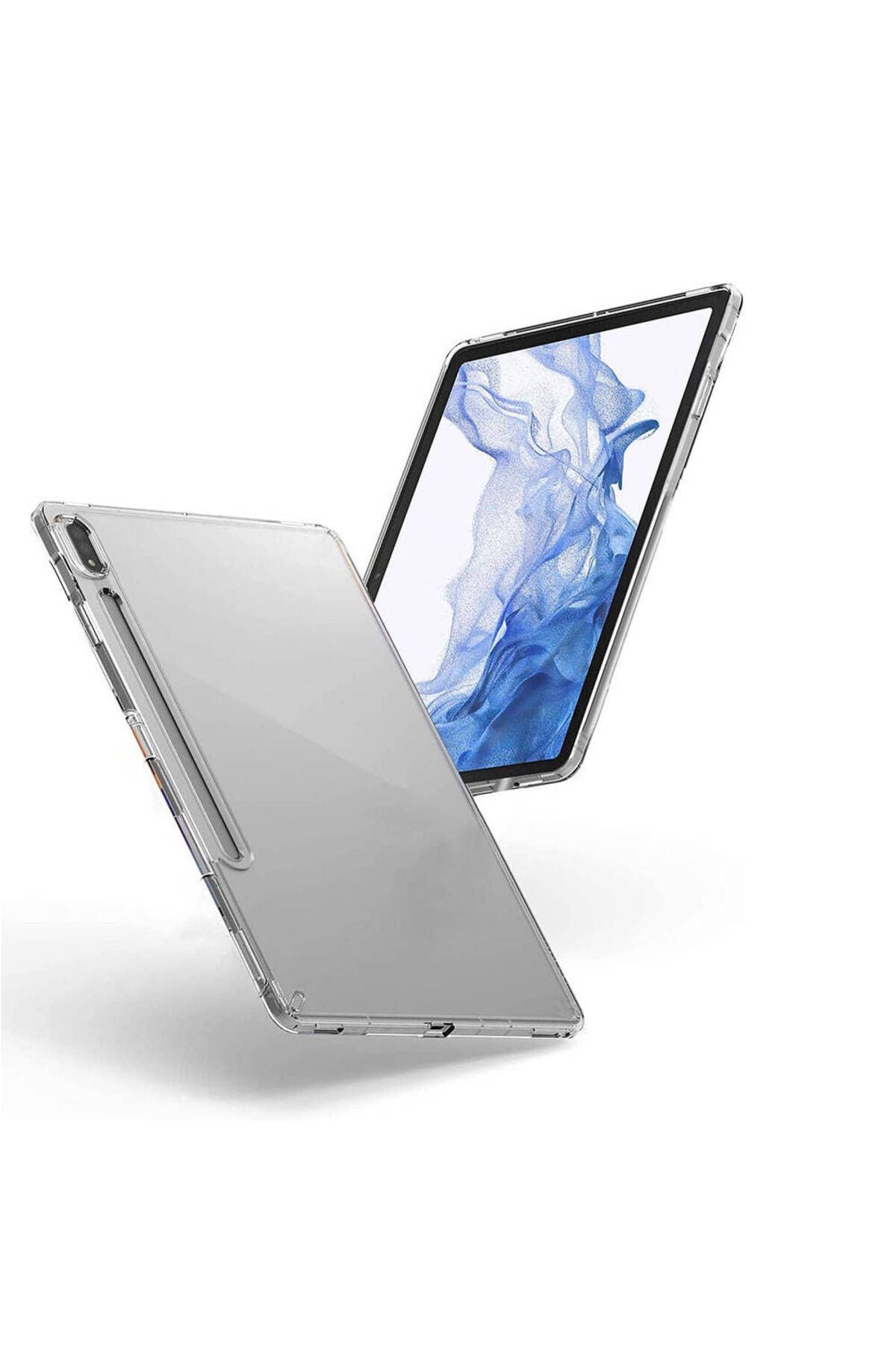 Galaxy Tab S8 Kılıf  Uyumlu Zore Tablet Süper Silikon Kapak-Renksiz