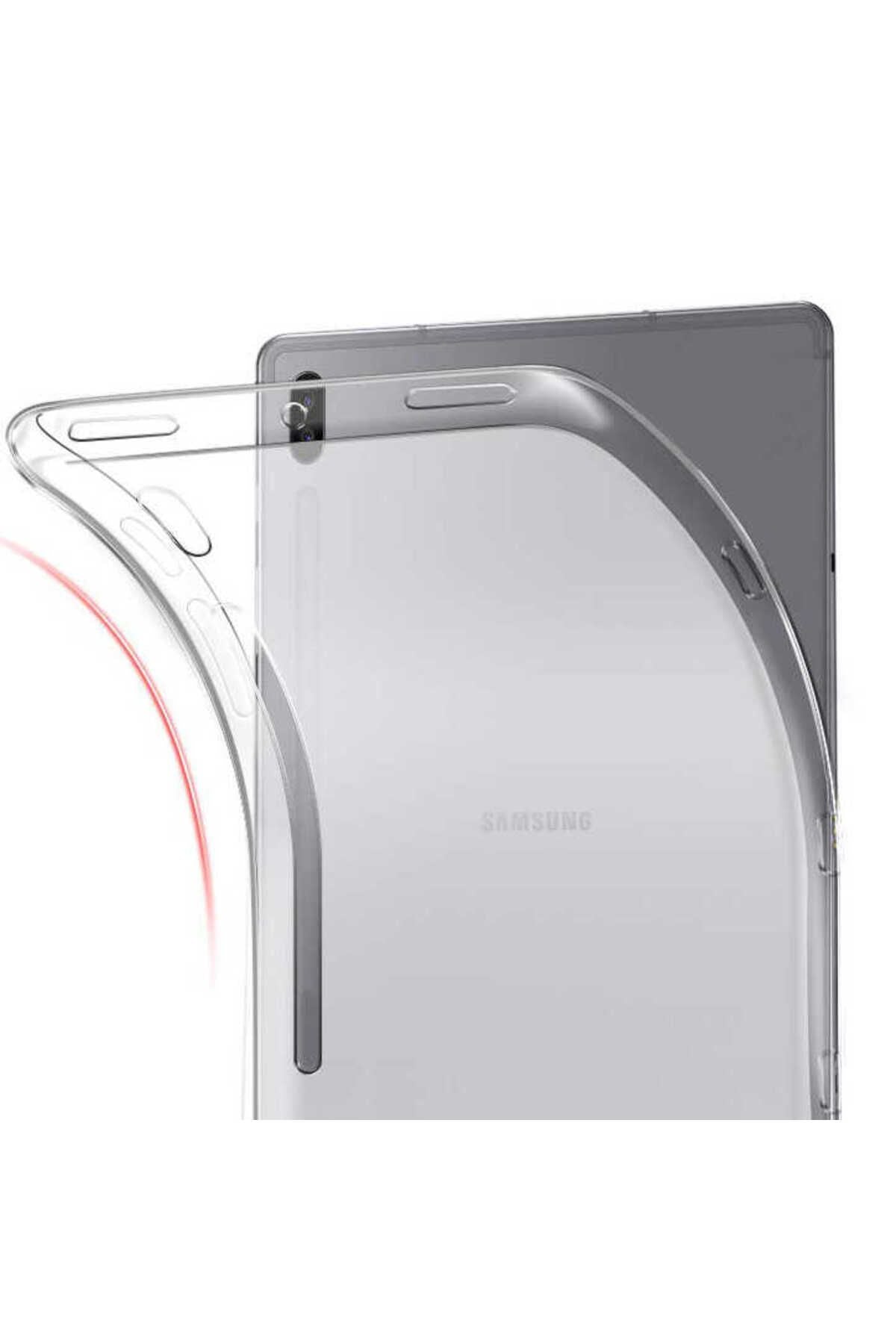 Galaxy Tab S7 T870 Kılıf  Uyumlu Zore Tablet Süper Silikon Kapak-Renksiz