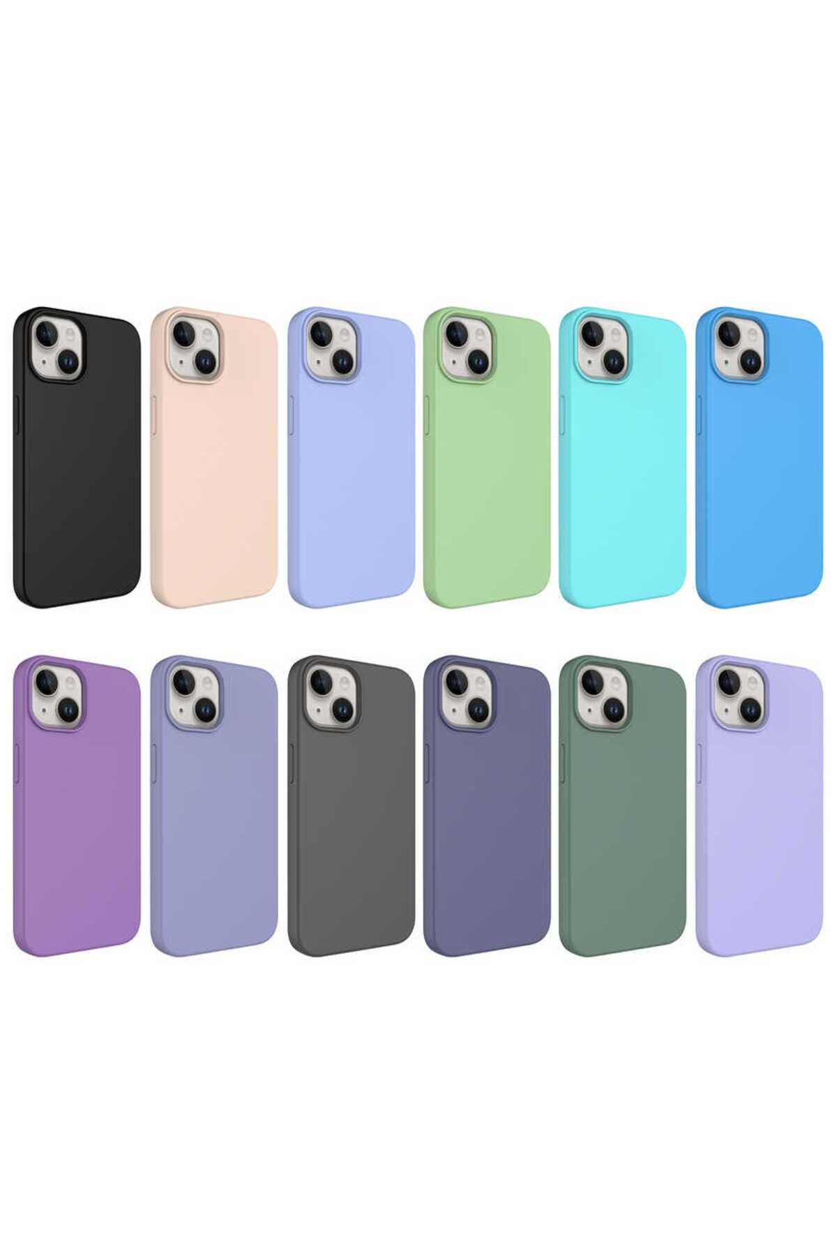 iPhone 14 Uyumlu Sıvı Teknolojili Silinebilir Sert Zore Kivi Kılıf-Lavendery Gray