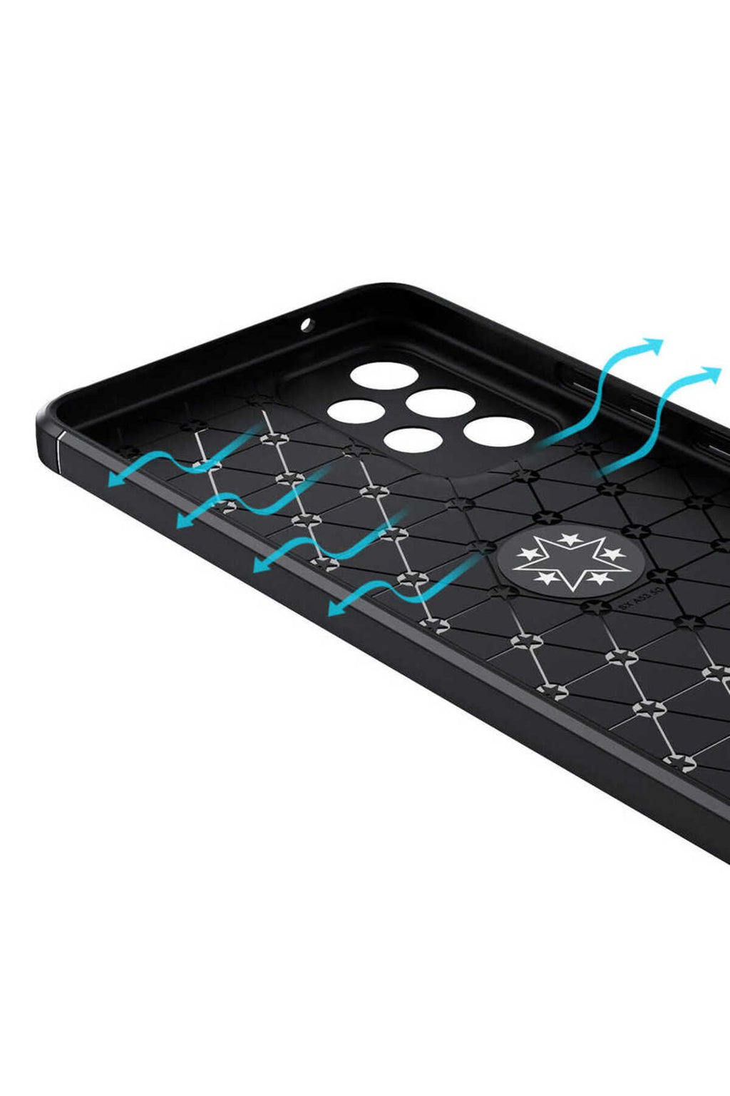 Galaxy A53 5G Kılıf Zore Ravel Silikon Kapak - Siyah-Mavi