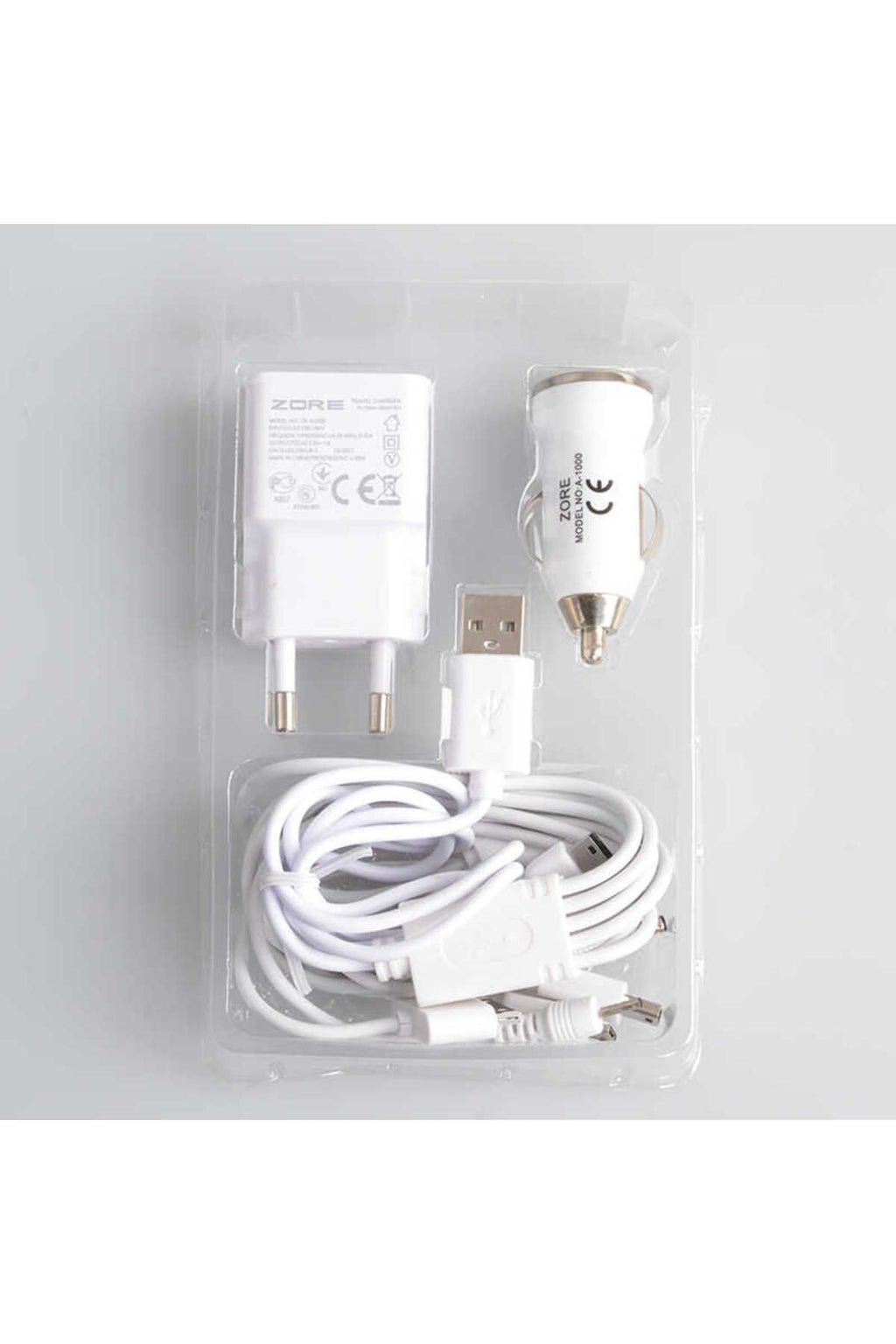 Beyaz Z-37 12 in 1 Ev ve Araç Şarj Seti-Zore