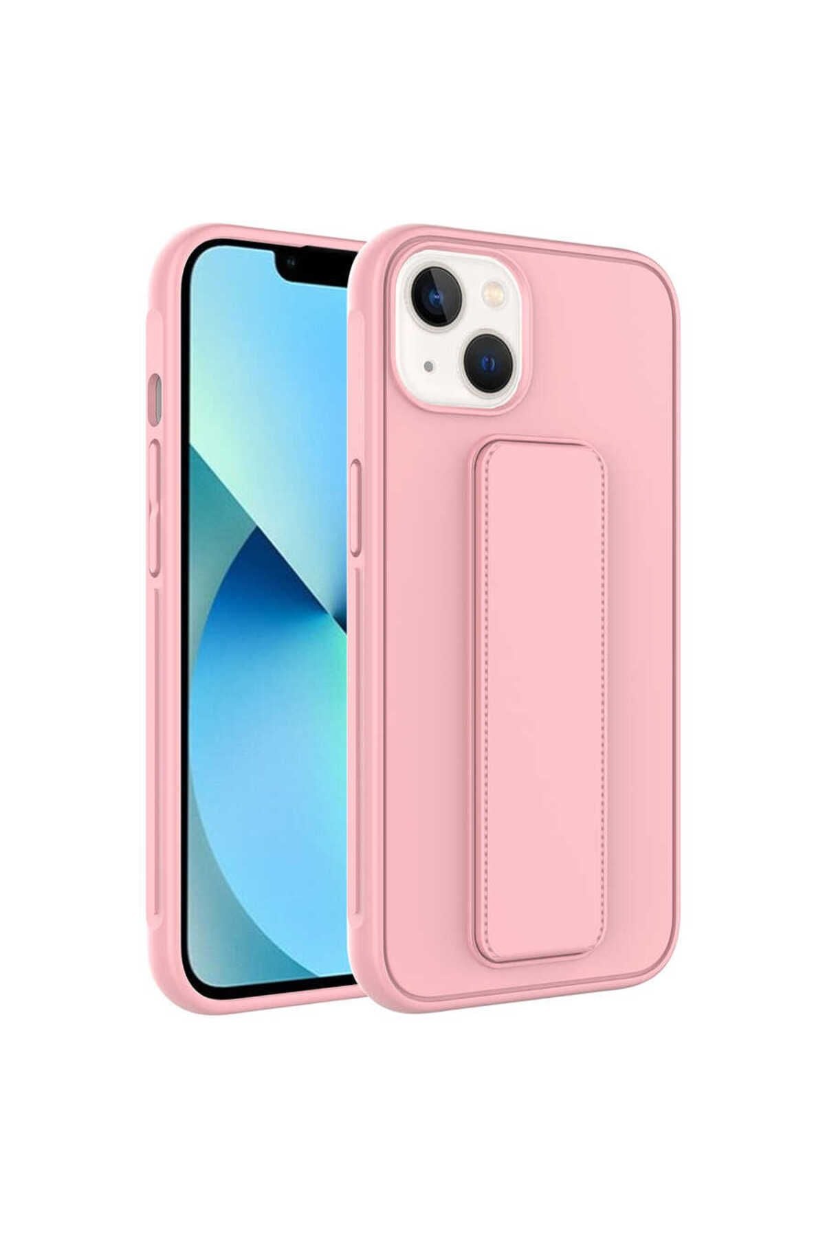iPhone 14 Uyumlu Zore Qstand Kılıf-Pembe