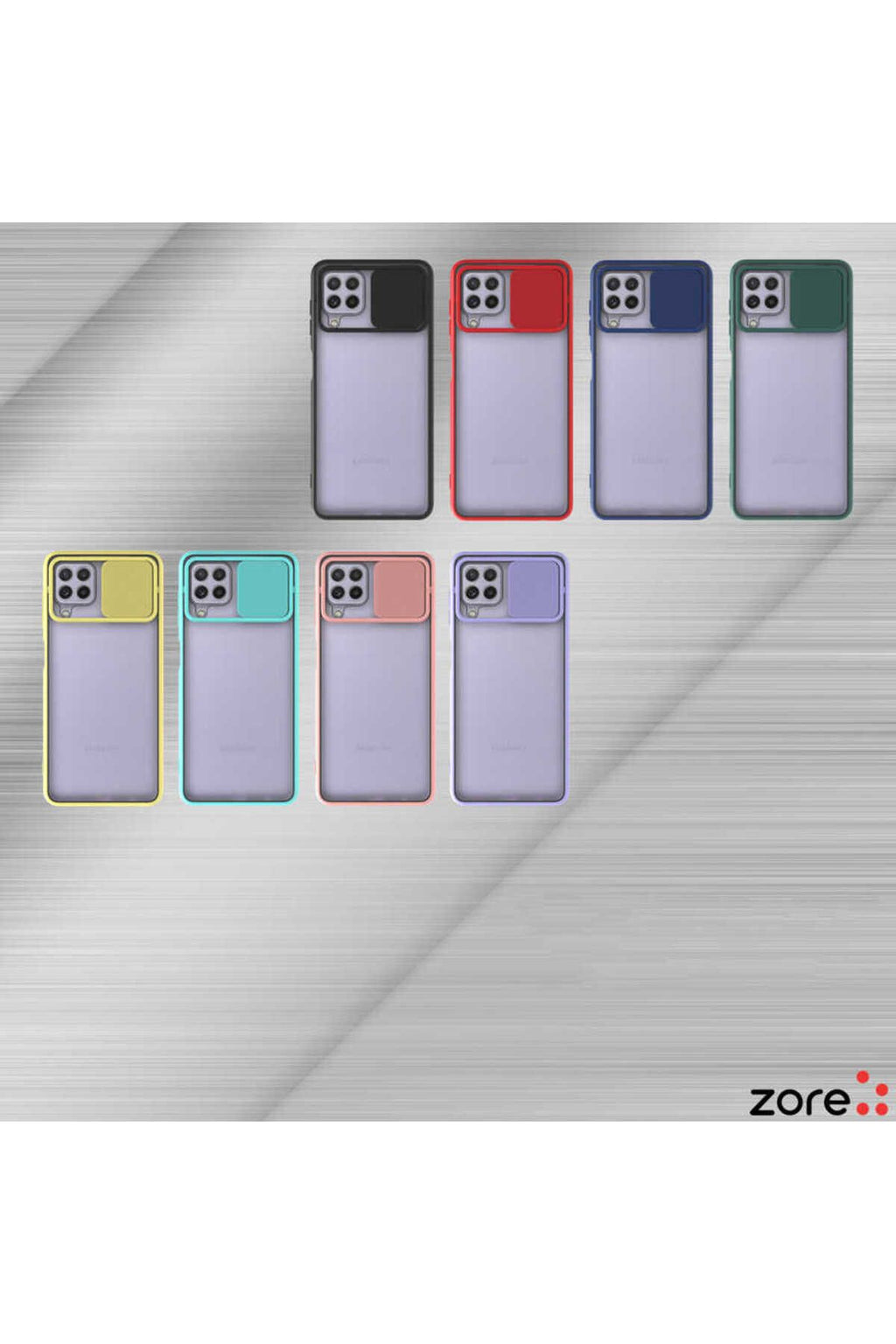 Galaxy A22 4G Kılıf Zore Lensi Kapak - Lila