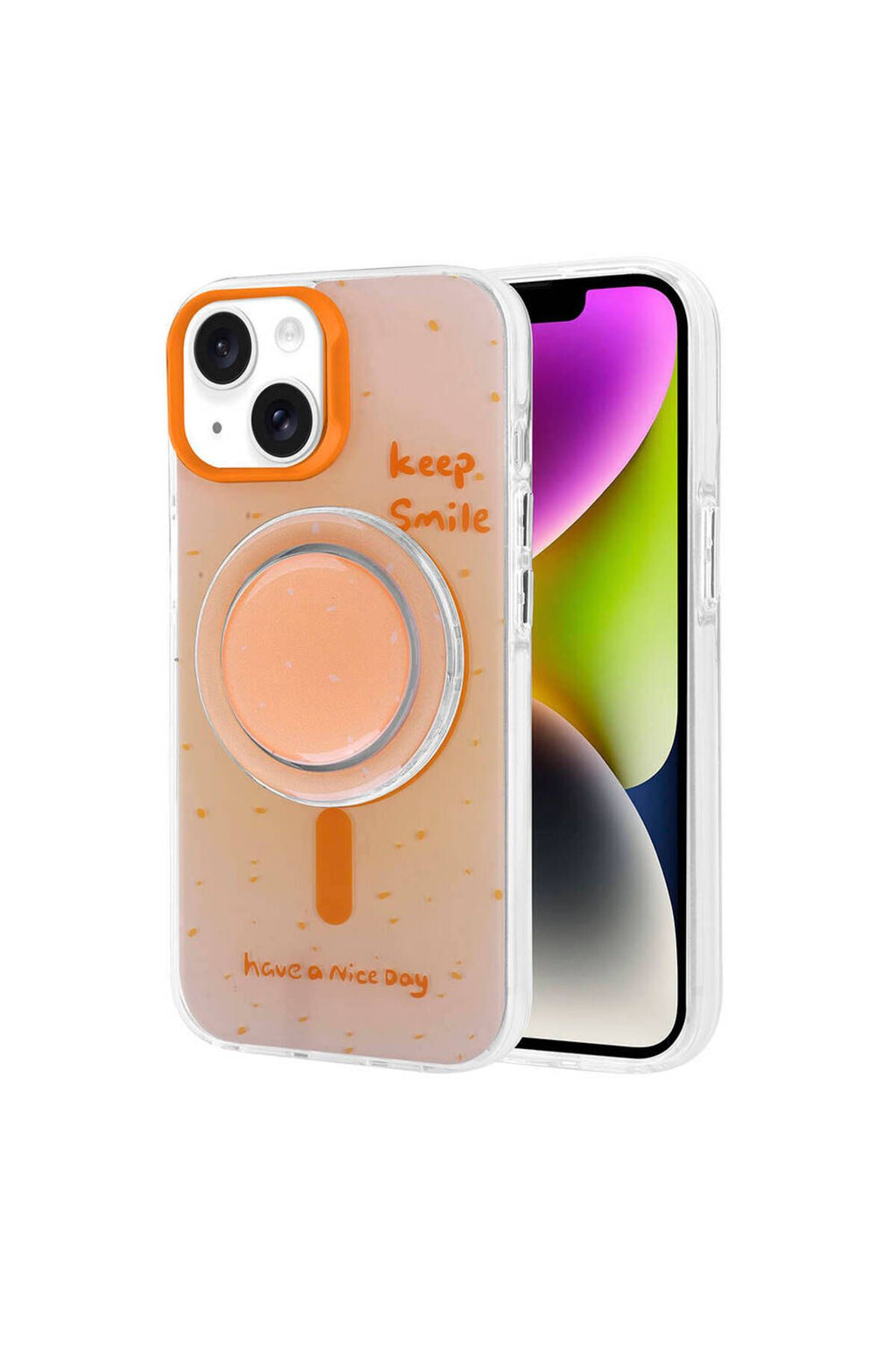 iPhone 14 Zore Magsafe Şarj Özellikli Tak-Çıkar Pop Soketli Zore Tiktok Kılıf-Yeşil