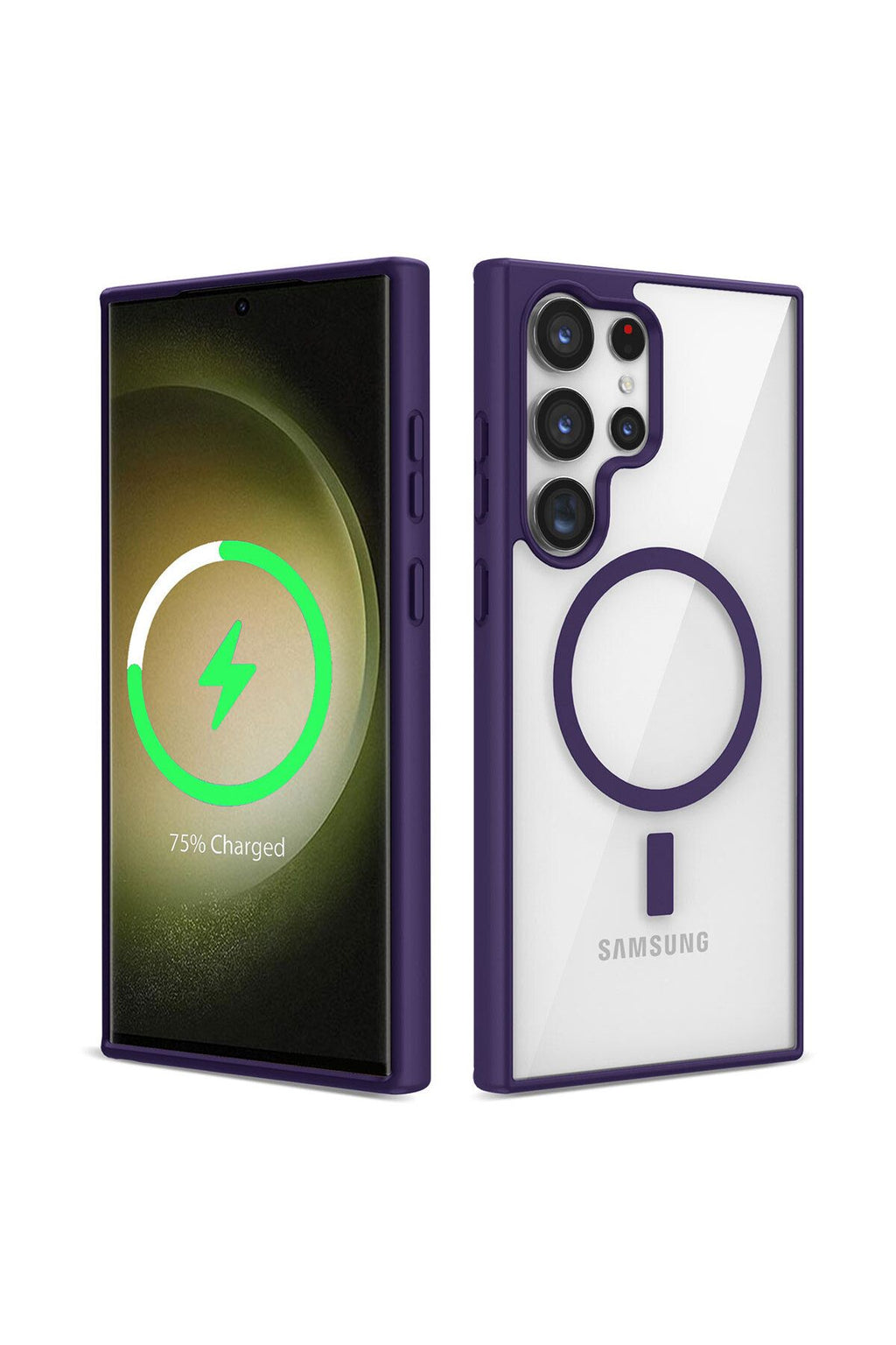 Galaxy S23 Ultra Uyumlu Magsafe Wireless Şarj Özellikli Silikon Zore Ege Kılıf-Koyu Kırmızı