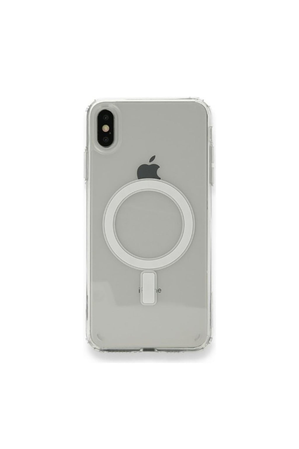 iPhone XS 5.8 Kılıf Magsafe Şarj Özellikli Şeffaf Sert PC Zore Embos Kapak - Renksiz