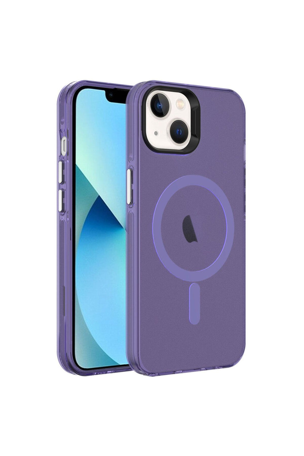 iPhone 14 Uyumlu CSM Zore Magsafe Şarj Özellikli Buzlu Transparan C-Pro Sert Kılıf-Derin Mor