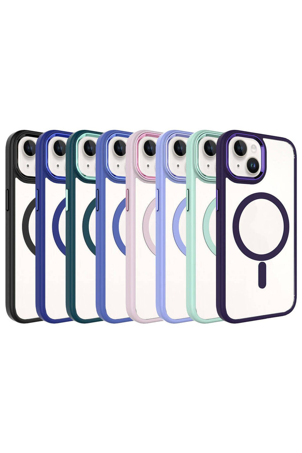 iPhone 15 Uyumlu Wireless Şarj Özellikli Zore Krom Magsafe Silikon Kılıf-Koyu Yeşil