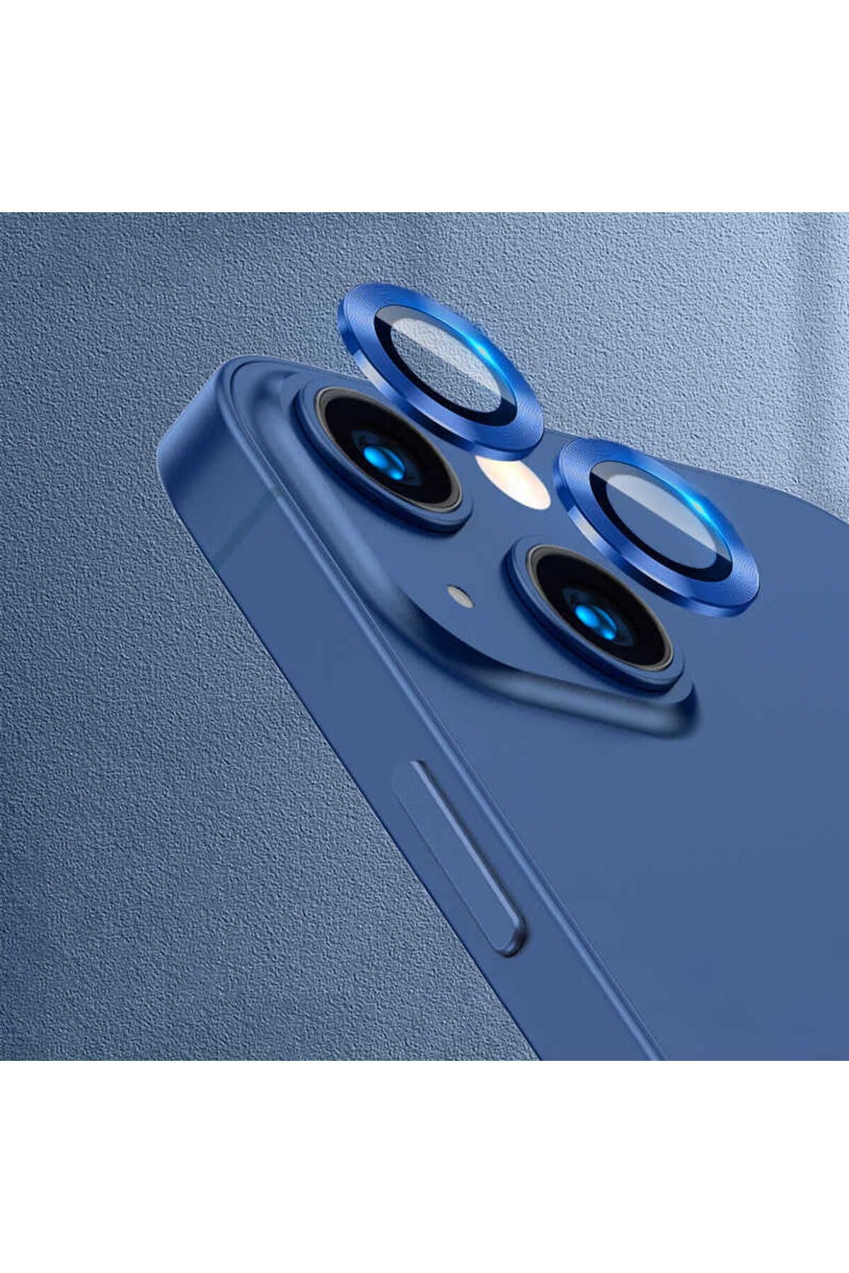 iPhone 13 Uyumlu Zore CL-07 Kamera Lens Koruyucu-Lacivert