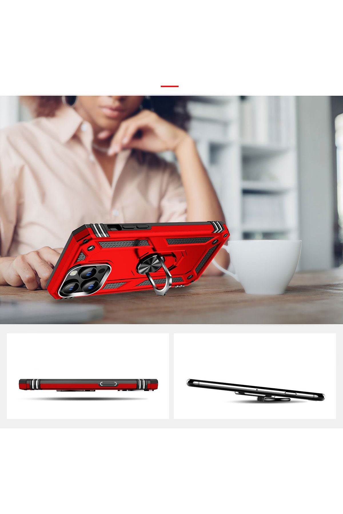 iPhone 15 Pro Max Uyumlu Zore Vega Kılıf-Kırmızı