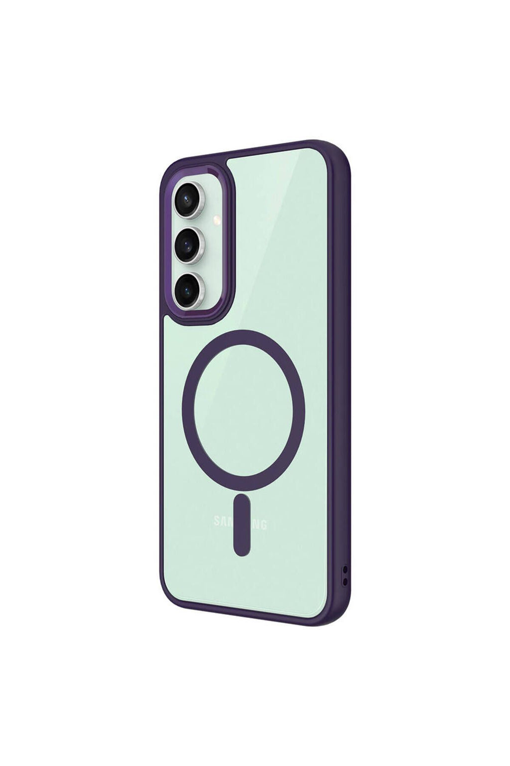 Galaxy S23 FE Uyumlu Wireless Şarj Özellikli PAK Krom Magsafe Silikon Kılıf-Koyu Yeşil