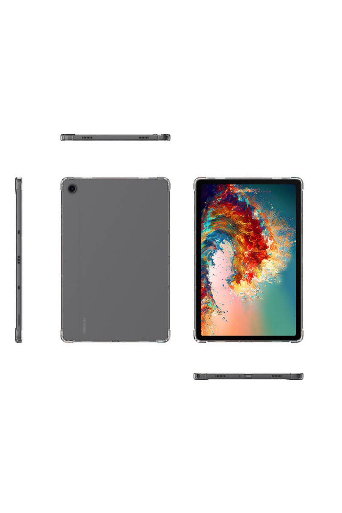 Galaxy Tab A9 Plus Kılıf  Uyumlu Zore Tablet Nitro Anti Shock Silikon Kapak-Renksiz