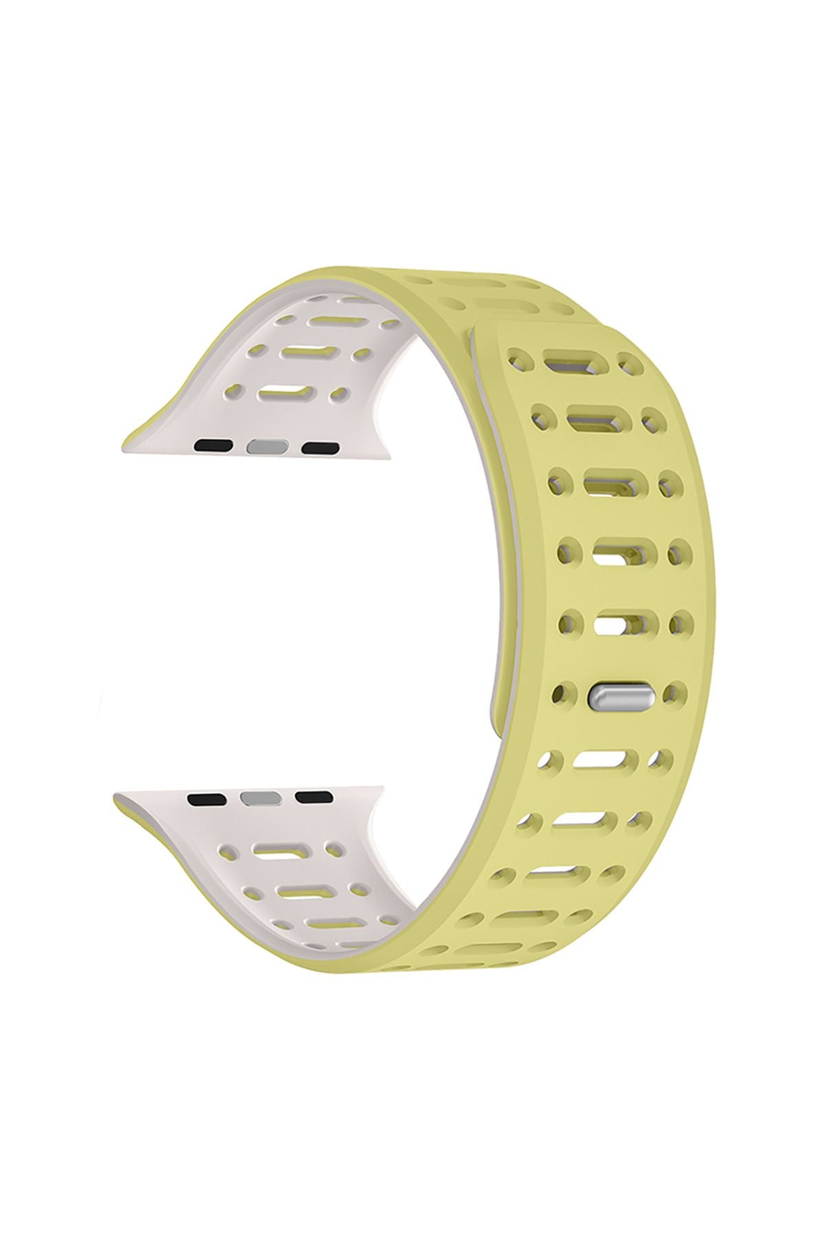 Watch Ultra 49mm Uyumlu Zore KRD-124 Silikon Kordon Strap Kayış-Koyu Yeşil-Gri