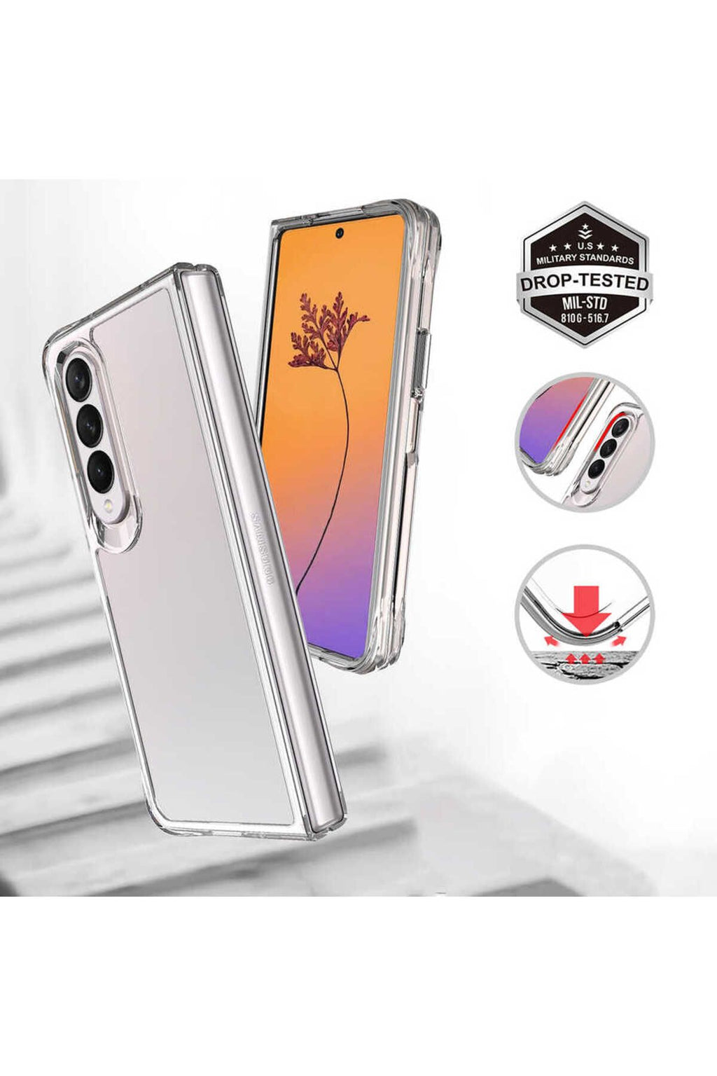 Galaxy Z Fold 4 Uyumlu PAK Vonn Kılıf-Renksiz