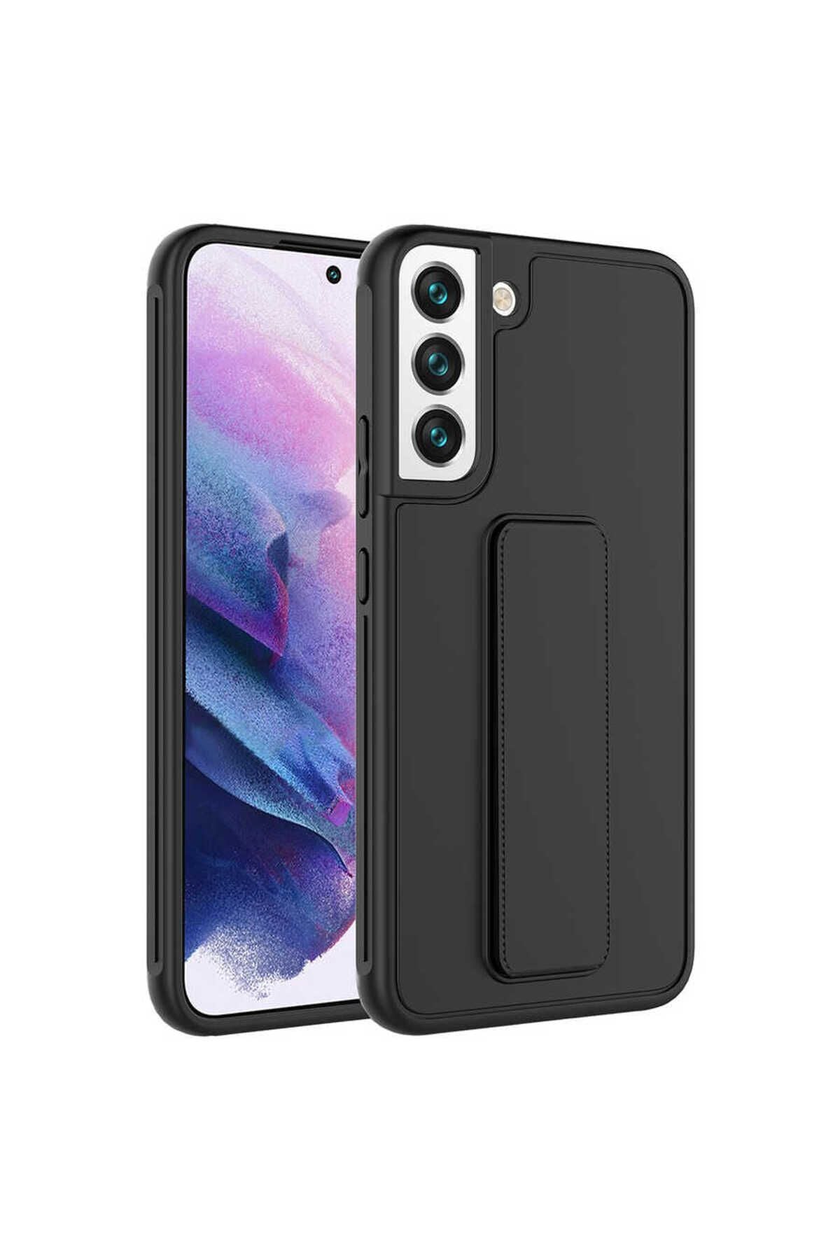 Galaxy S22 Uyumlu Zore Qstand Kılıf-Siyah