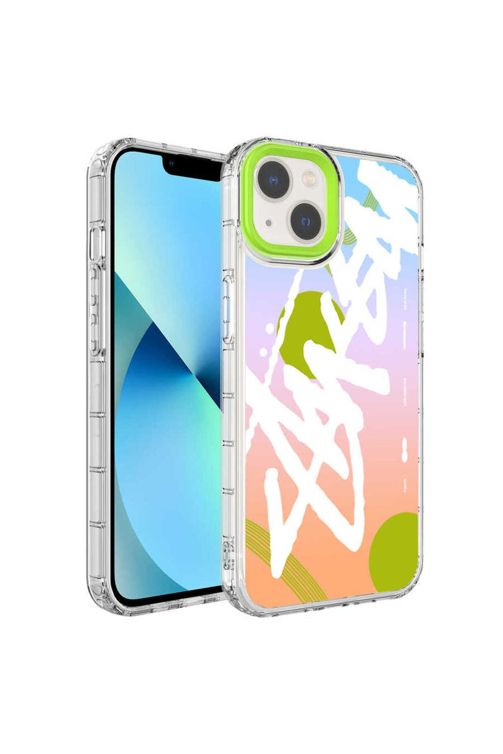 iPhone 14 Uyumlu Kamera Korumalı Renkli Desenli Sert Silikon Zore Korn Kılıf-NO2