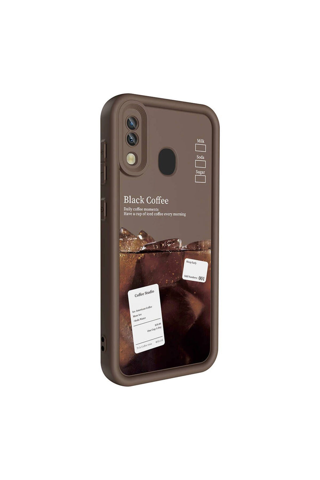 Galaxy A20 Kılıf Kamera Korumalı Baskılı Arka Yüzey Zore Klas Kapak - Koyu Kahve