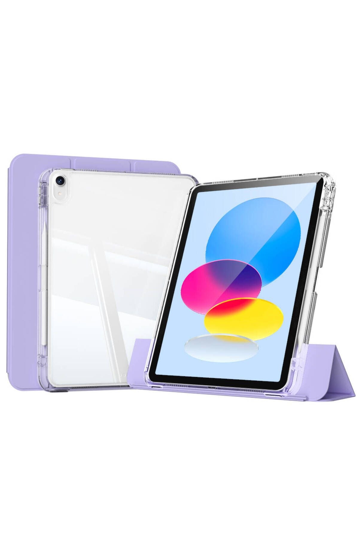 iPad 10.9 2022 (10.Nesil) Kılıf Magnetik Ayrılabilen Airbagli Zore Sliding Tablet Kılıfı - Lavende
