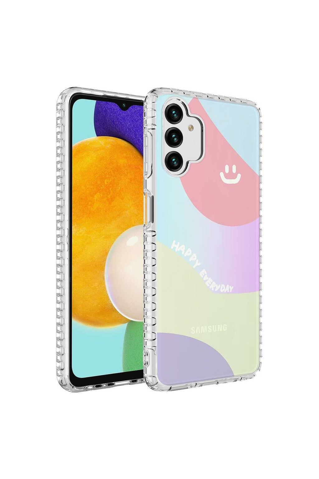 Galaxy A04S Kılıf Airbag Kenarlı Renkli Desenli Silikon GLLP Elegans Kapak - NO3